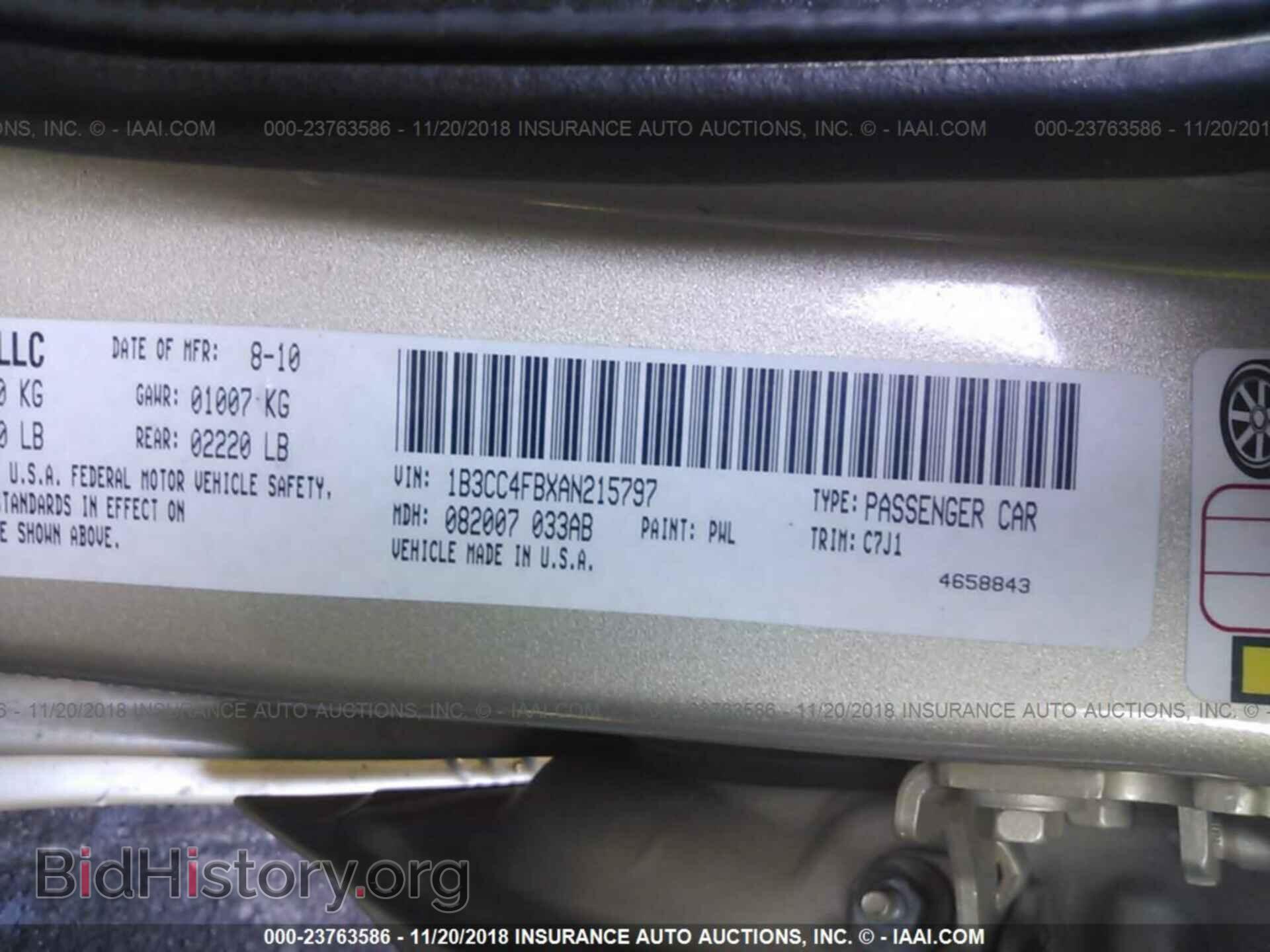 2010 DODGE AVENGER - VIN: 1B3CC4FBXAN215797 - Фото 9