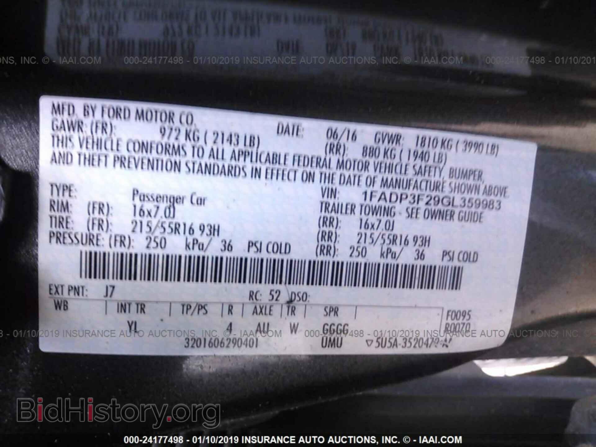 2016 FORD FOCUS - VIN: 1FADP3F29GL359983 - Фото 9
