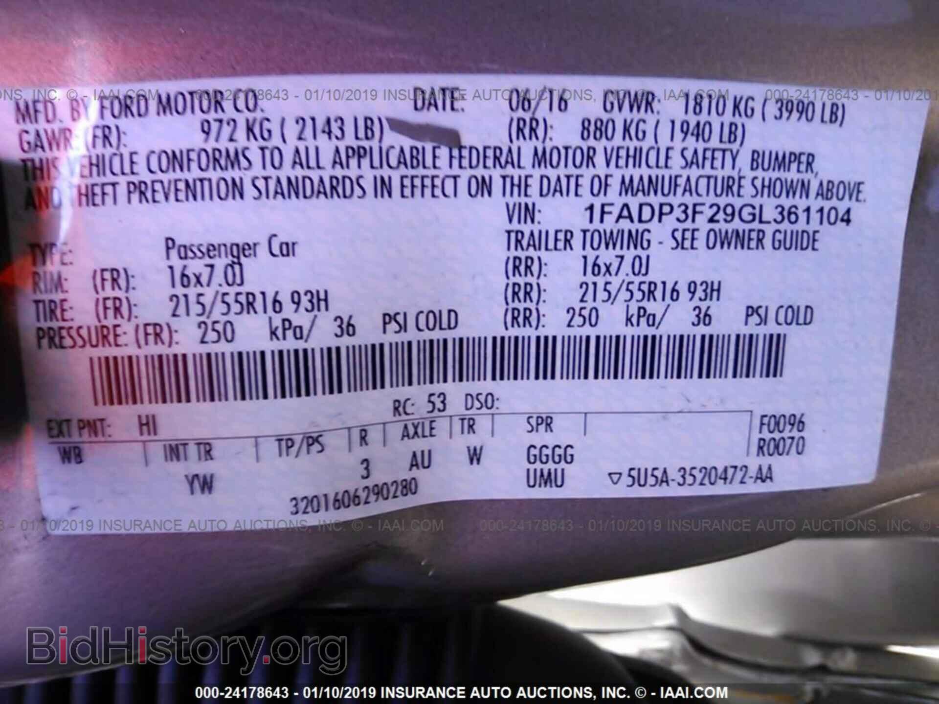 2016 FORD FOCUS - VIN: 1FADP3F29GL361104 - Photo 9
