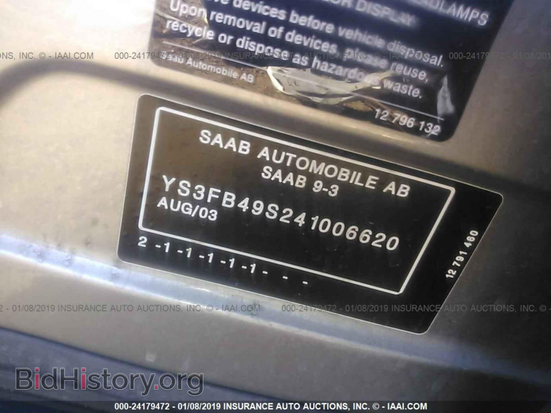 2004 SAAB 9-3 - VIN: YS3FB49S241006620 - Фото 9