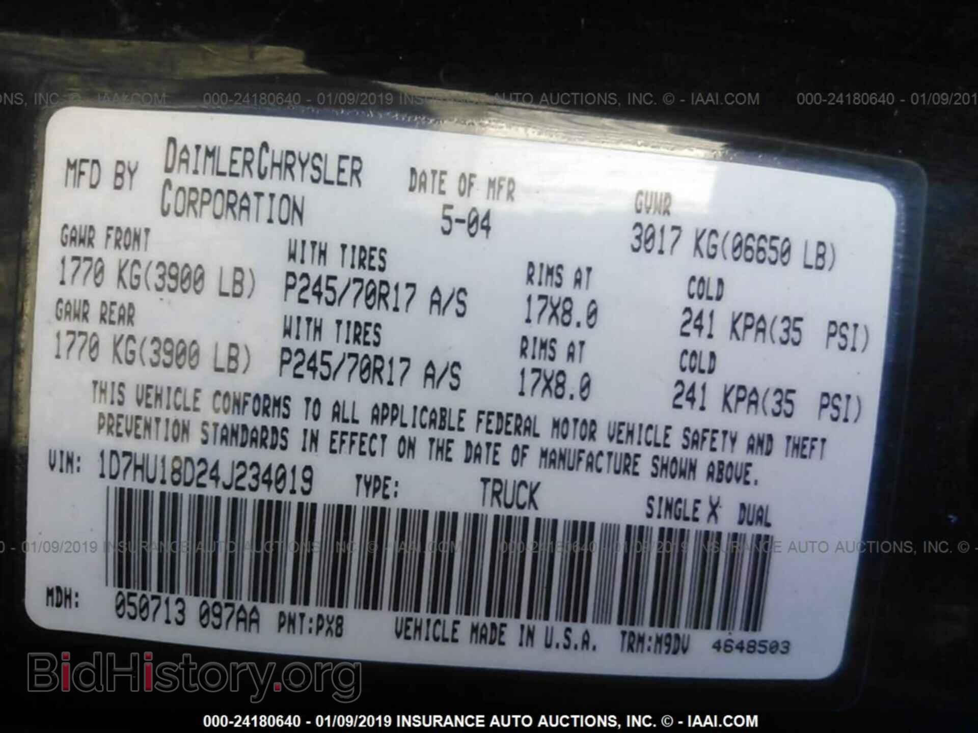 2004 DODGE RAM 1500 - VIN: 1D7HU18D24J234019 - Photo 9