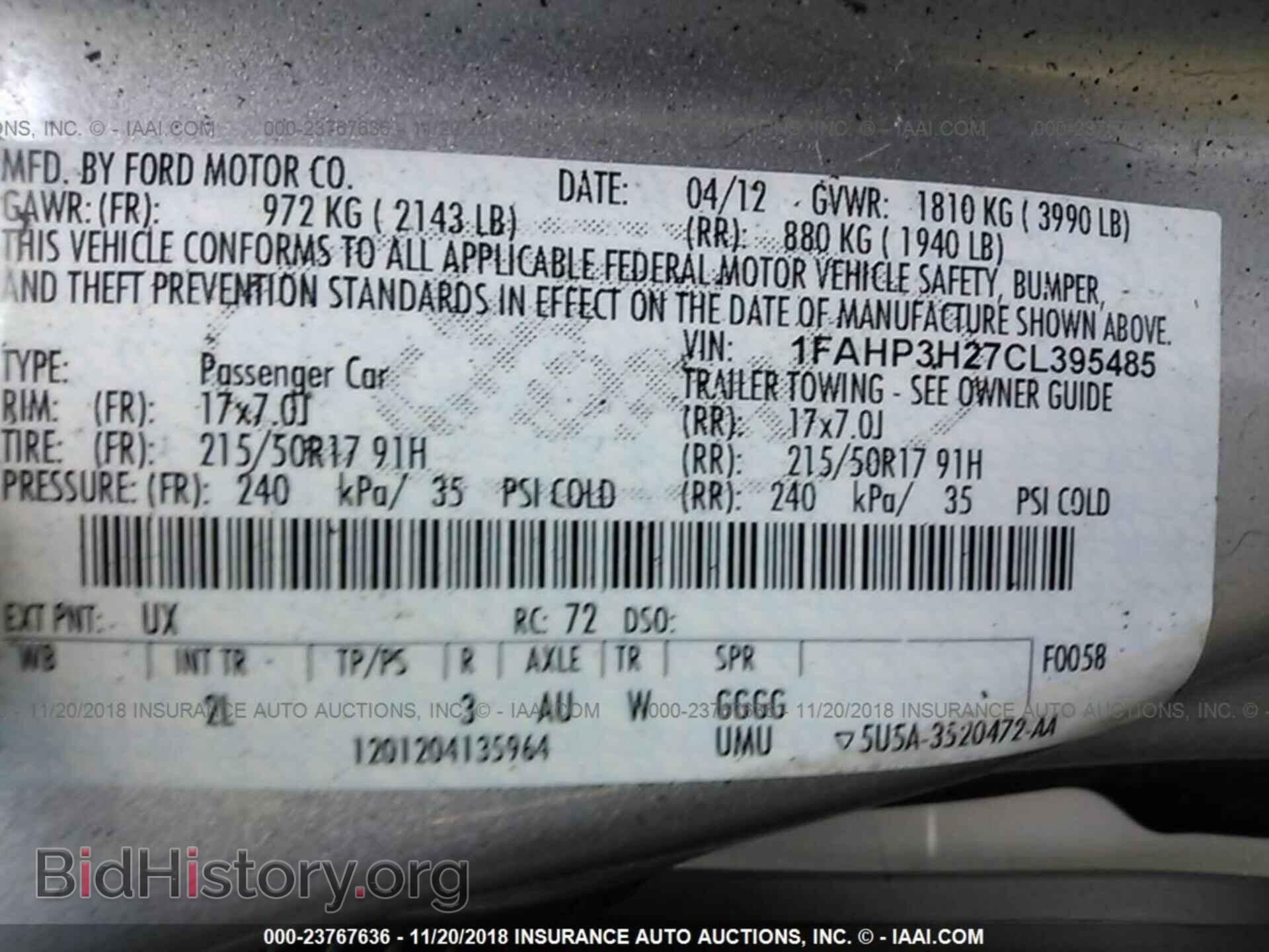 2012 FORD FOCUS - VIN: 1FAHP3H27CL395485 - Photo 9