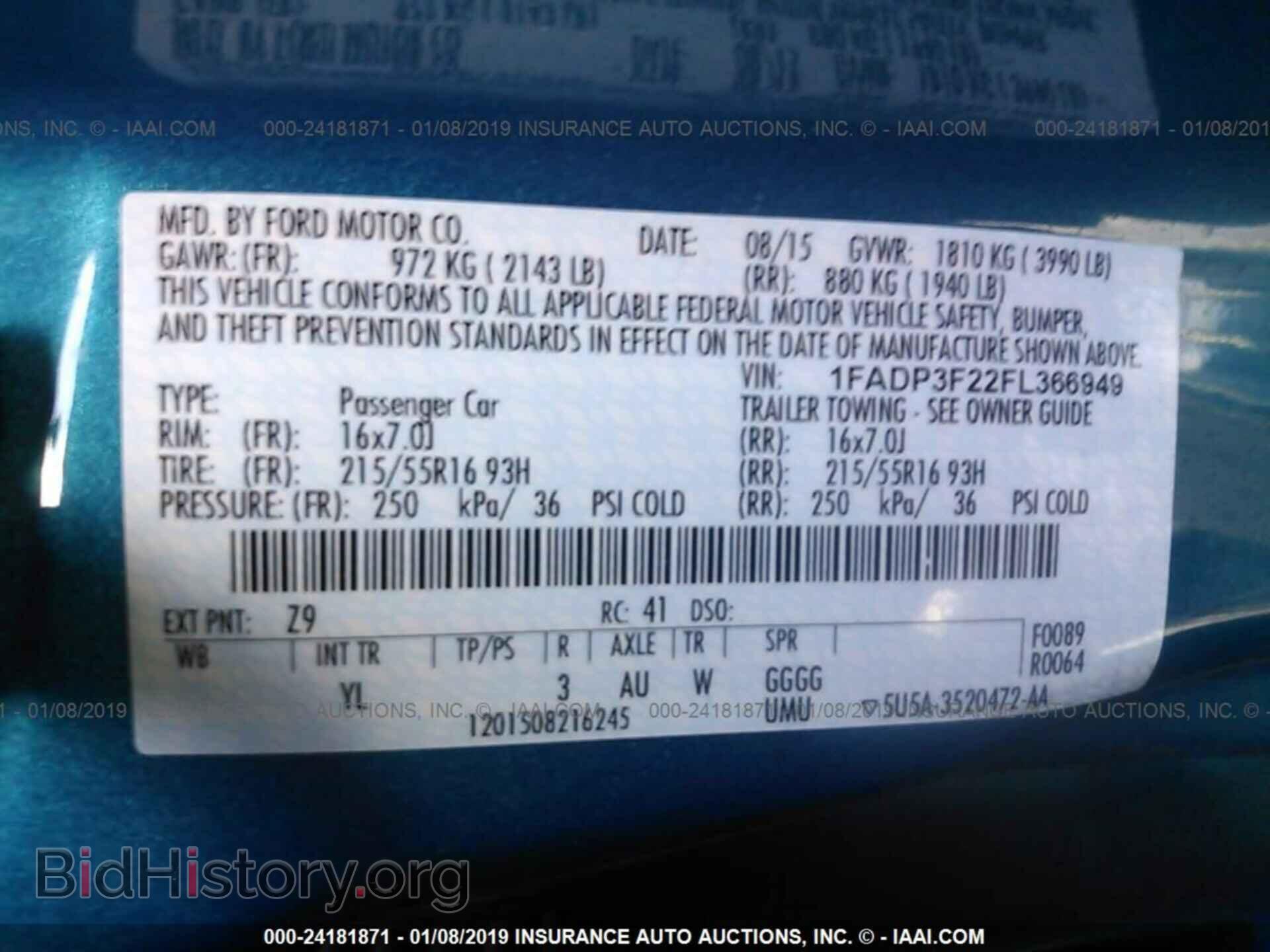 2015 FORD FOCUS - VIN: 1FADP3F22FL366949 - Photo 9