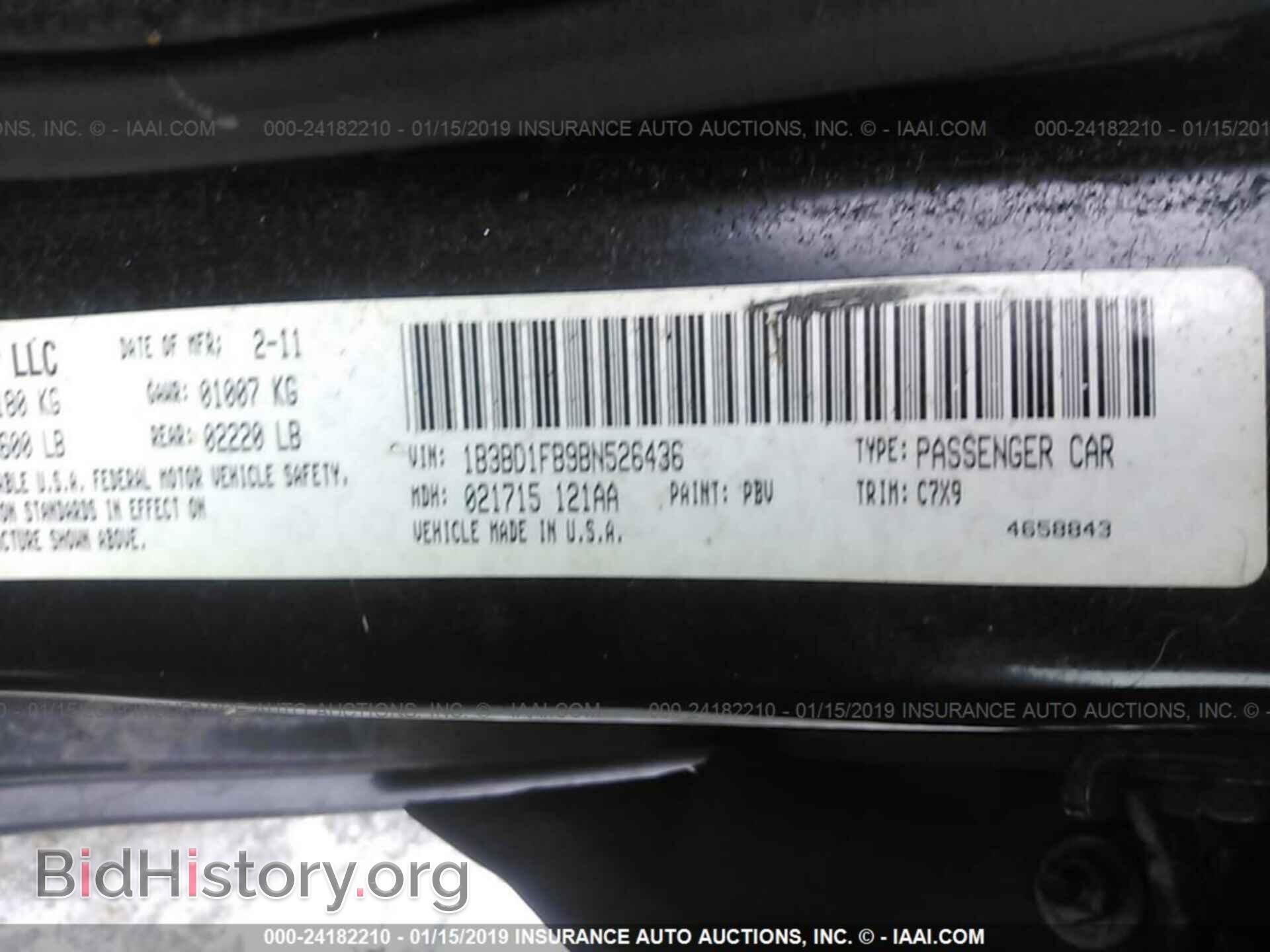 2011 DODGE AVENGER - VIN: 1B3BD1FB9BN526436 - Photo 9