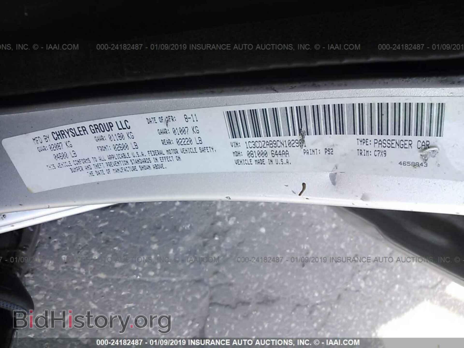 2012 DODGE AVENGER - VIN: 1C3CDZAB9CN102981 - Фото 9