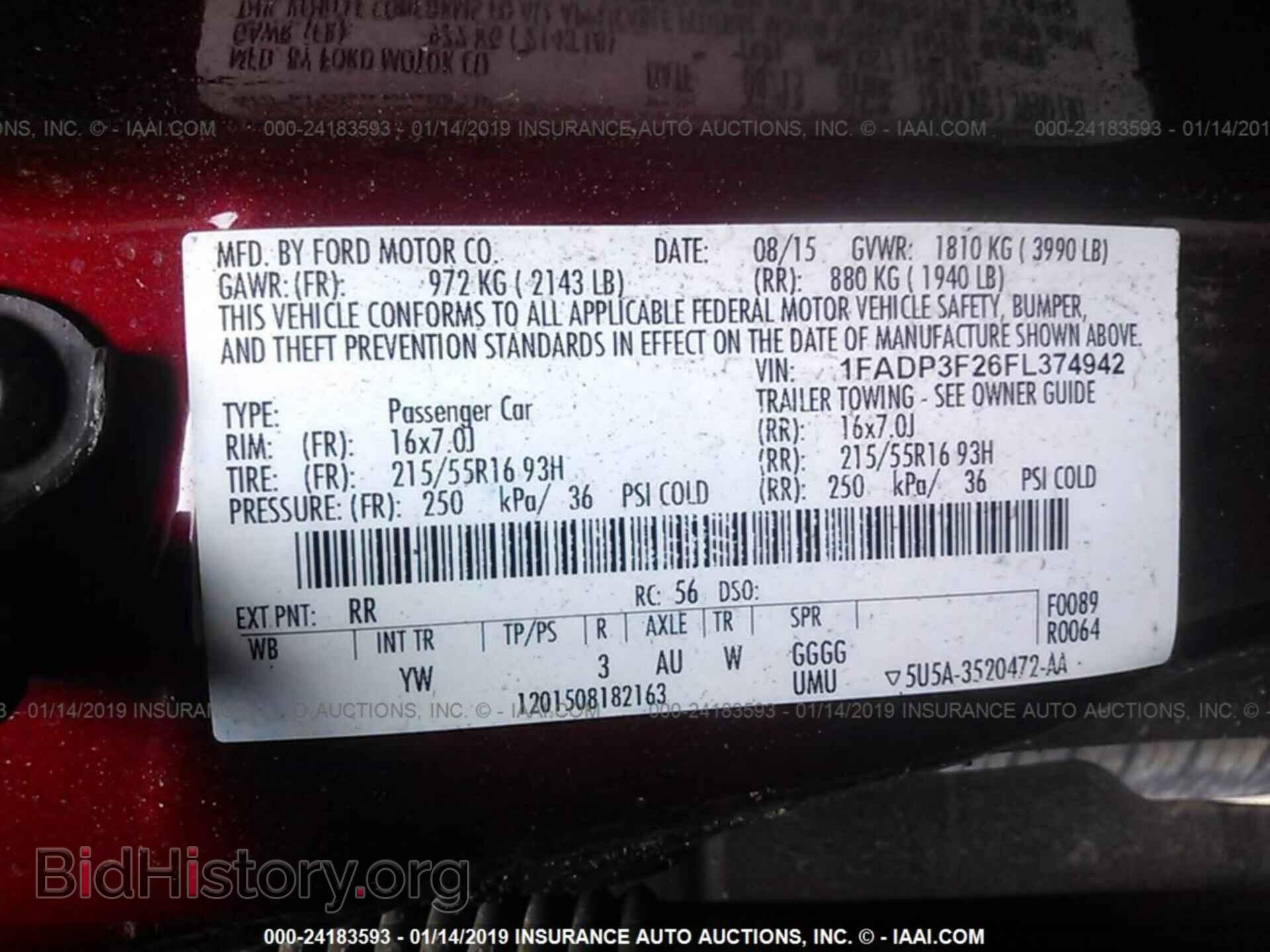 2015 FORD FOCUS - VIN: 1FADP3F26FL374942 - Фото 9