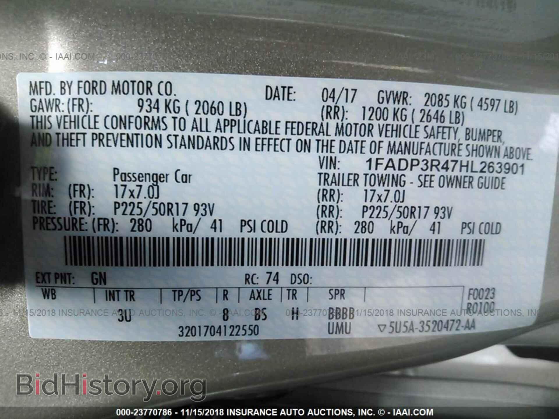 2017 FORD FOCUS - VIN: 1FADP3R47HL263901 - Photo 9