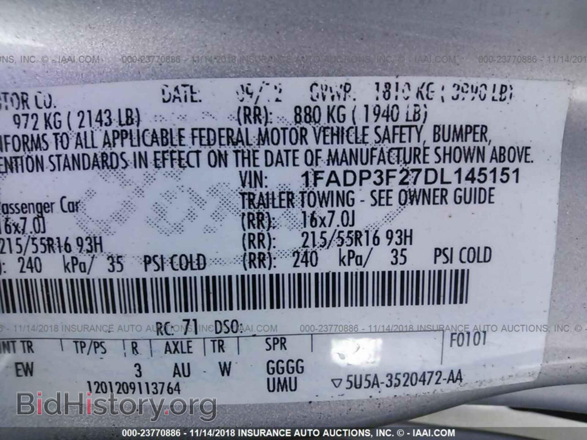 2013 FORD FOCUS - VIN: 1FADP3F27DL145151 - Фото 9