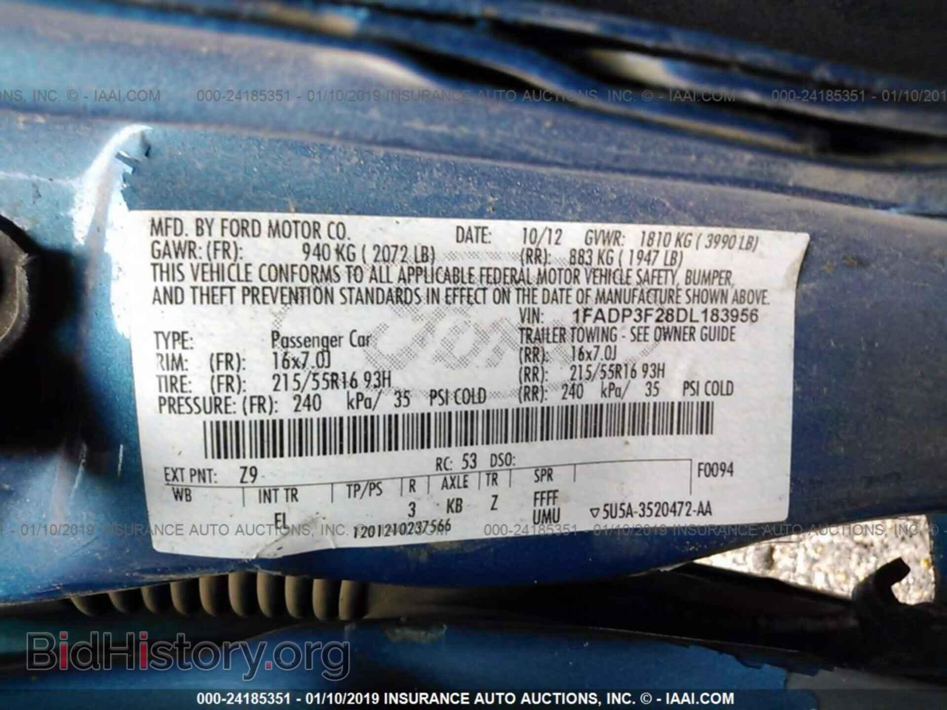2013 FORD FOCUS - VIN: 1FADP3F28DL183956 - Фото 9