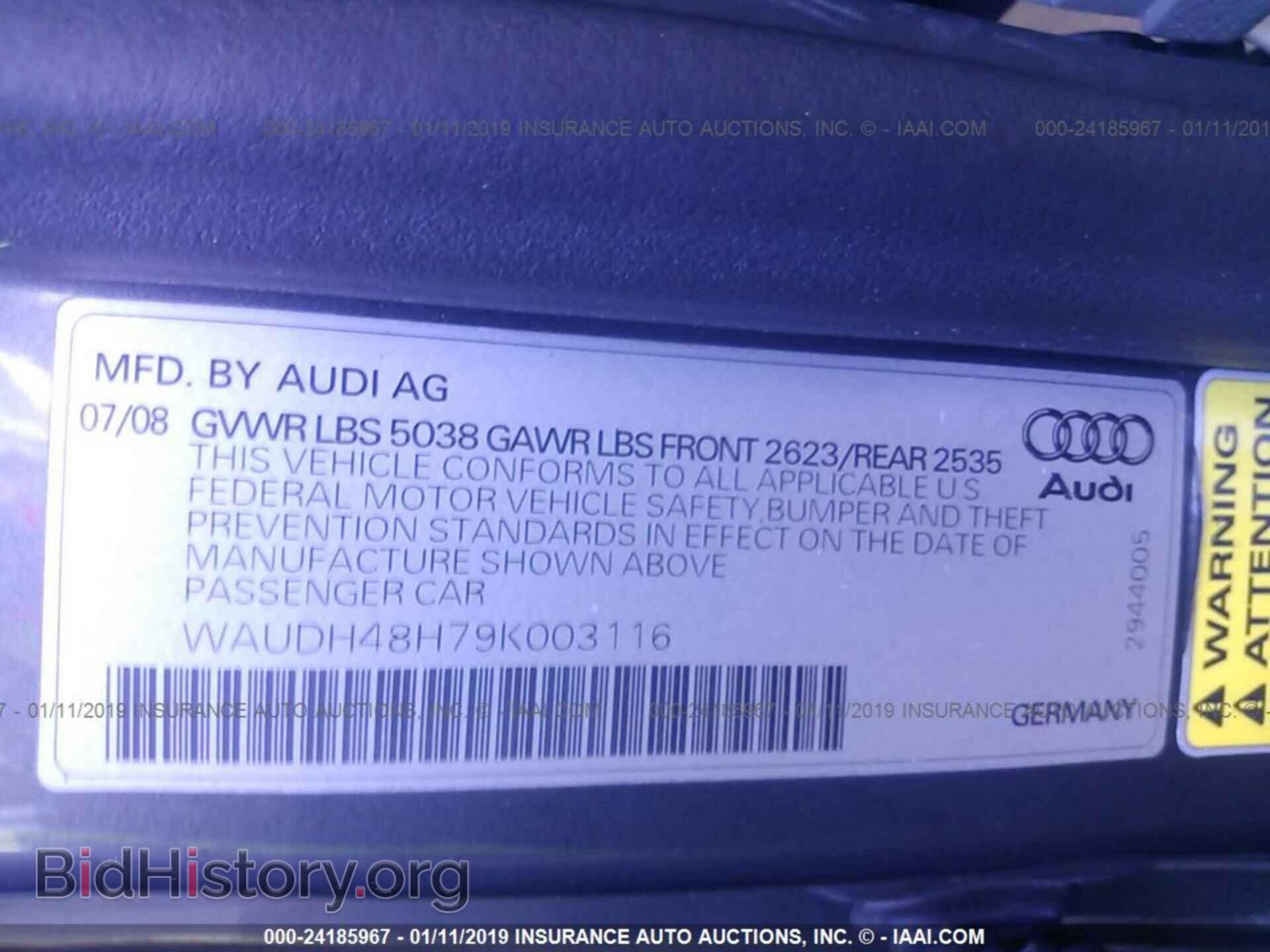2009 AUDI A4 - VIN: WAUDH48H79K003116 - Фото 9