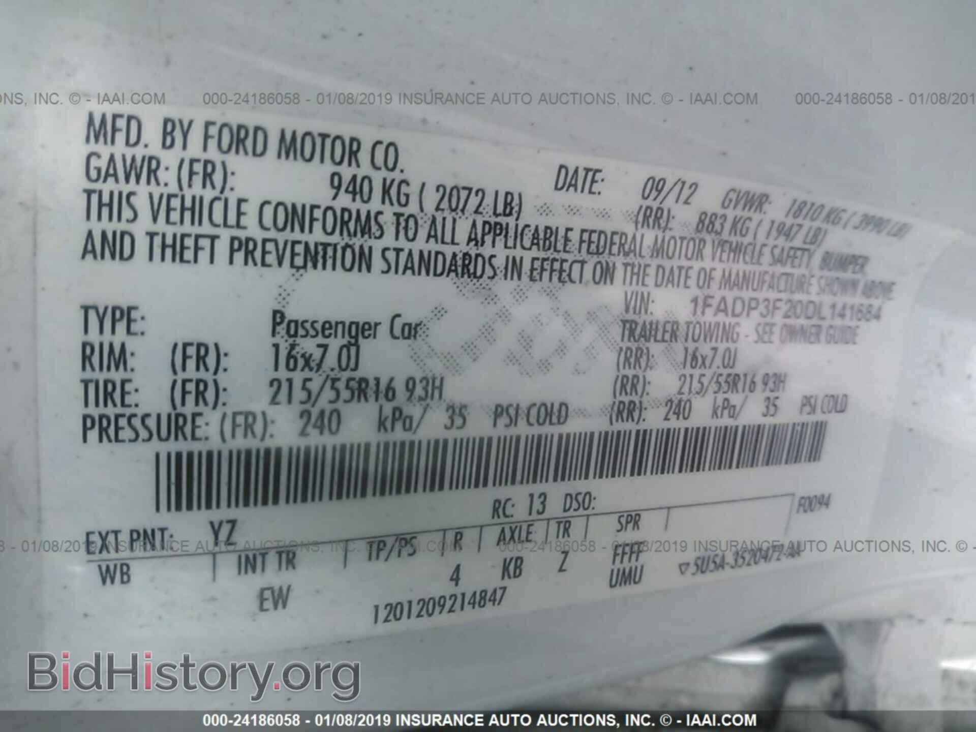 2013 FORD FOCUS - VIN: 1FADP3F20DL141684 - Фото 9