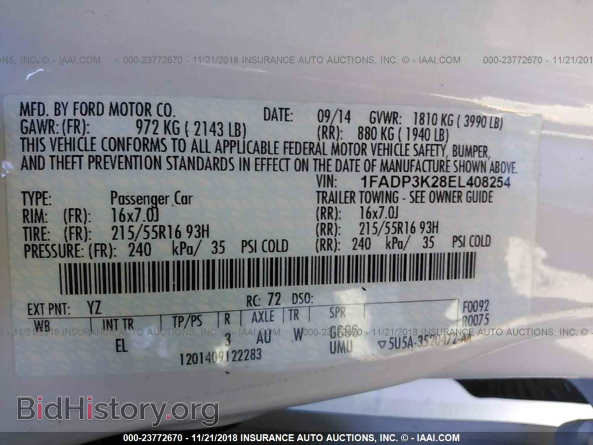 2014 FORD FOCUS - VIN: 1FADP3K28EL408254 - Photo 9