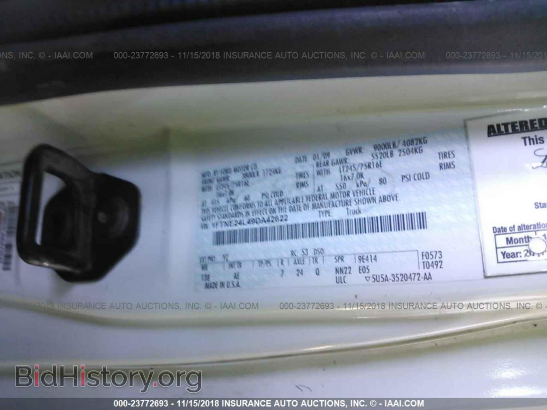 2009 FORD ECONOLINE - VIN: 1FTNE24L49DA42622 - Фото 9