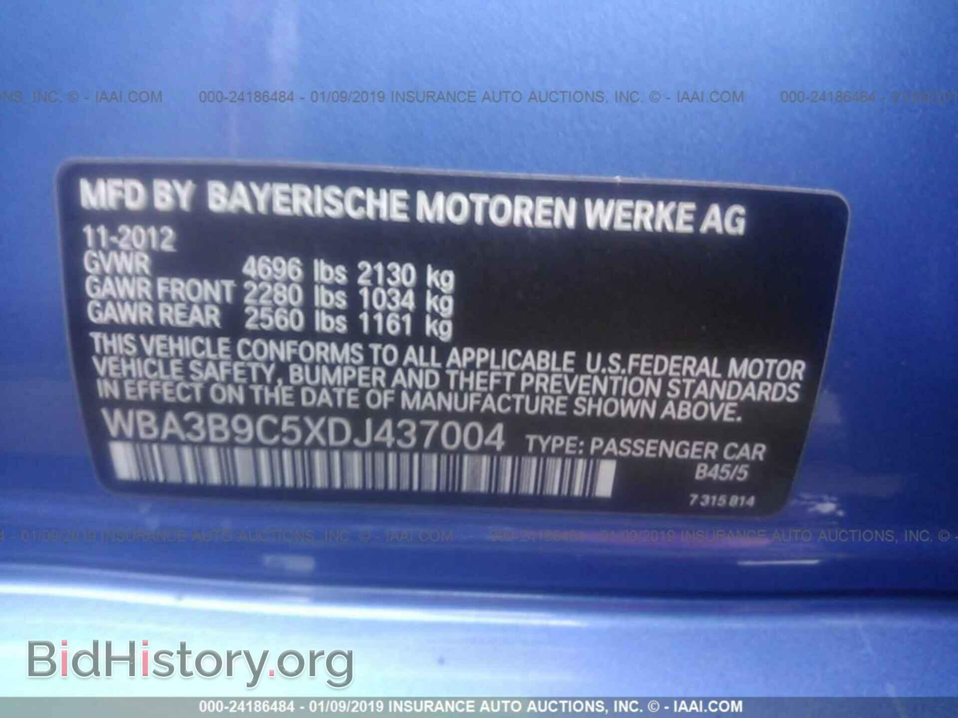 2013 BMW 335 - VIN: WBA3B9C5XDJ437004 - Фото 9