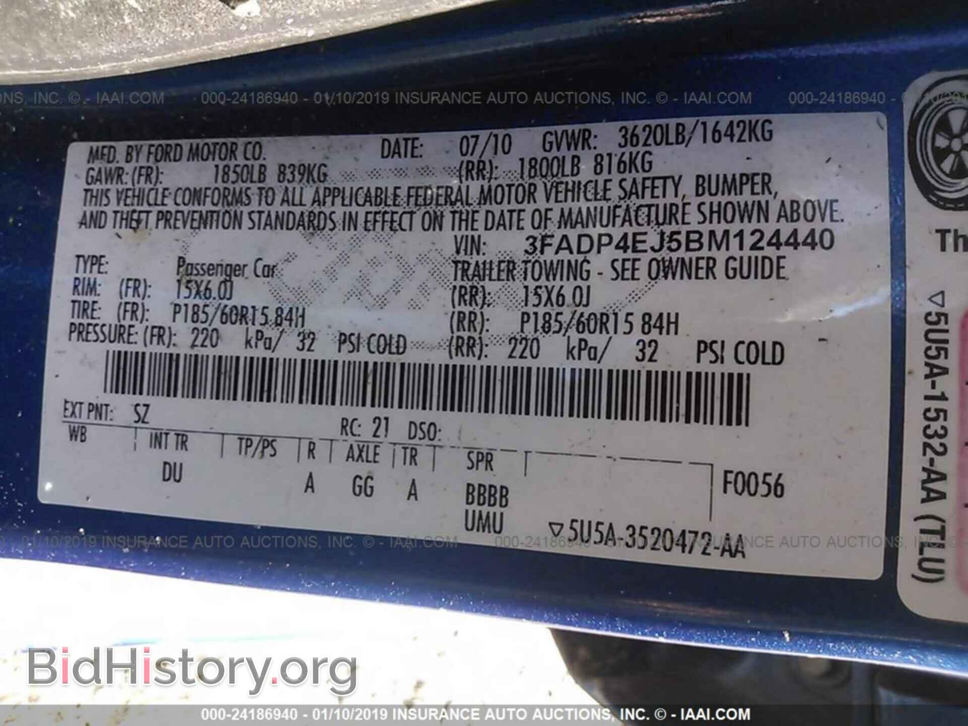 2011 FORD FIESTA - VIN: 3FADP4EJ5BM124440 - Фото 9