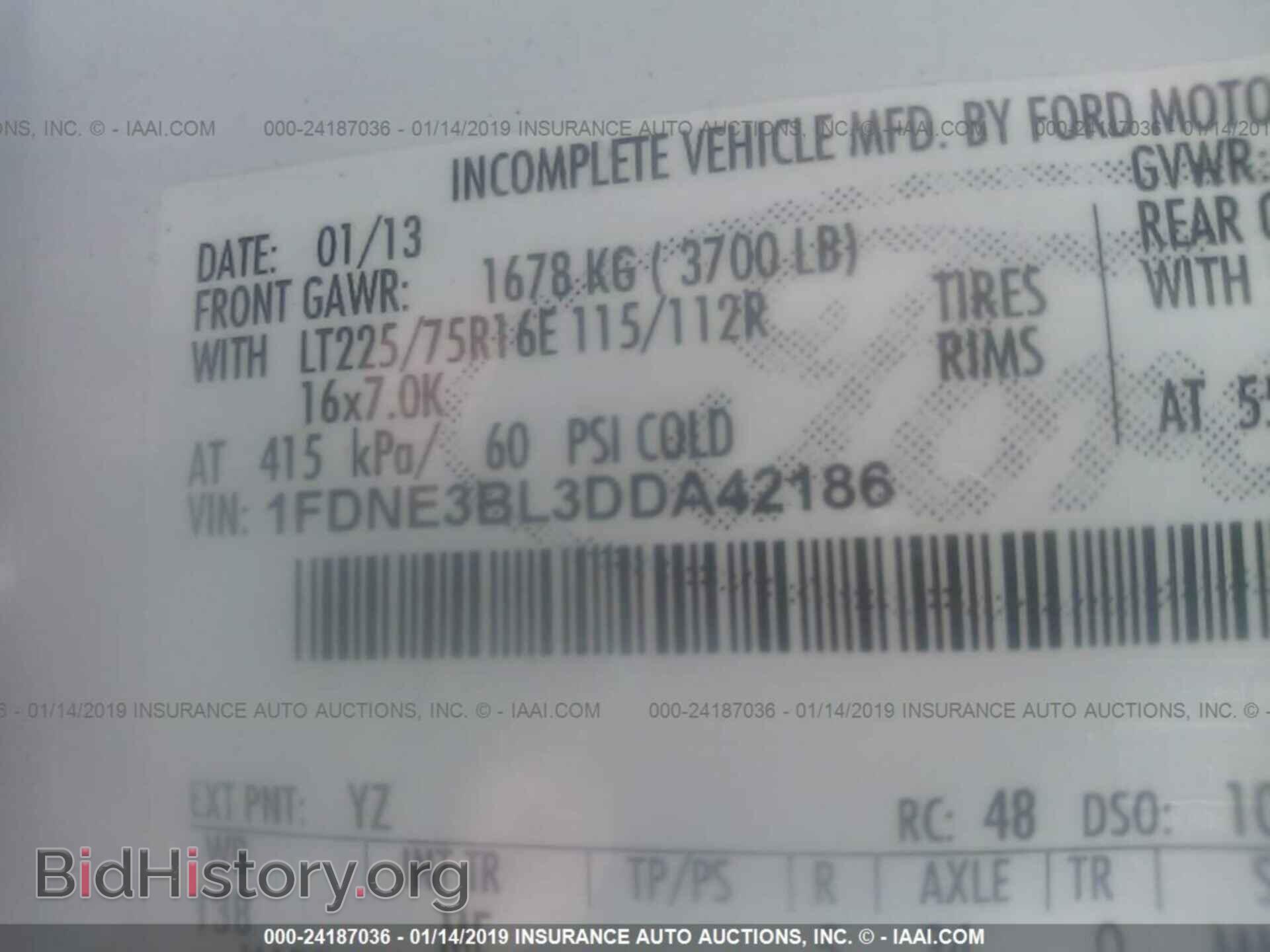 2013 FORD ECONOLINE - VIN: 1FDNE3BL3DDA42186 - Фото 9