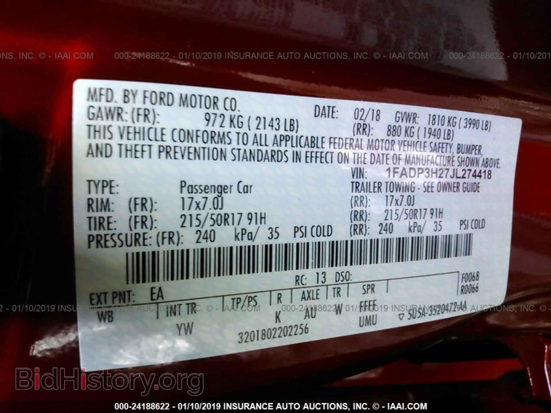 2018 FORD FOCUS - VIN: 1FADP3H27JL274418 - Фото 9