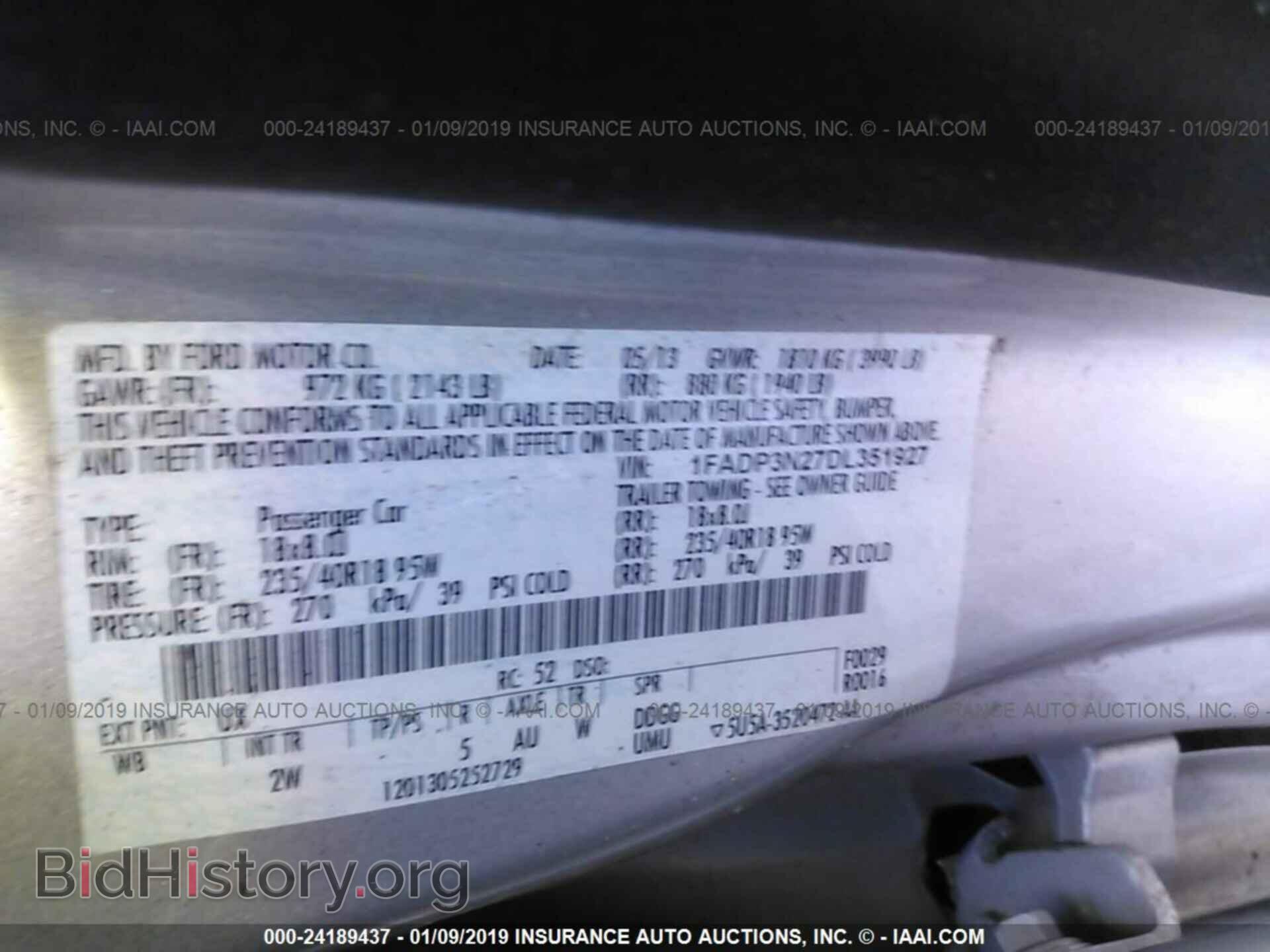 2013 FORD FOCUS - VIN: 1FADP3N27DL351927 - Фото 9
