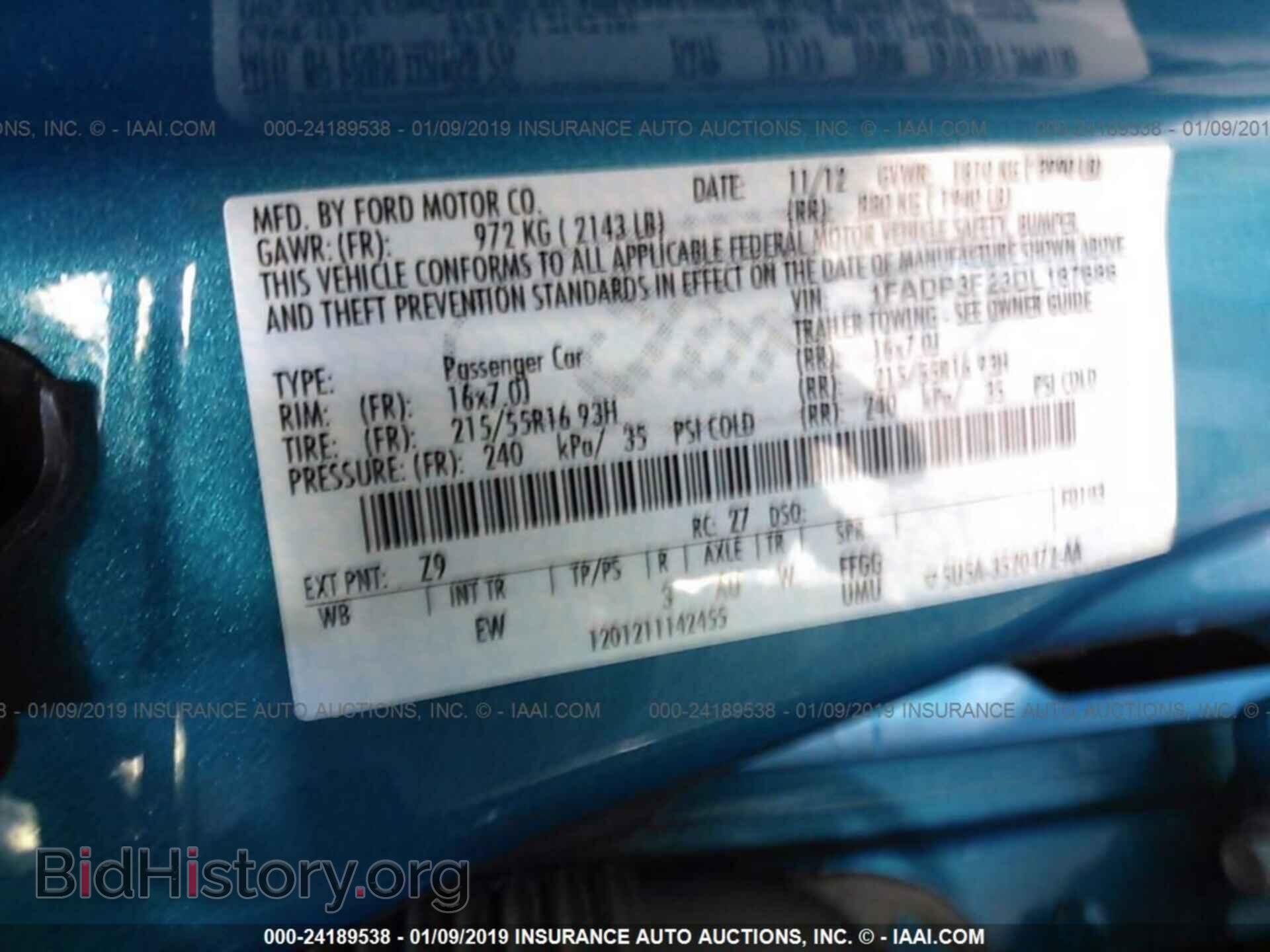 2013 FORD FOCUS - VIN: 1FADP3F23DL187686 - Фото 9
