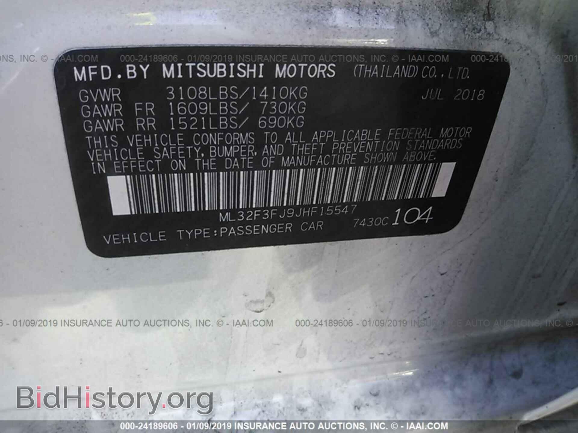 2018 MITSUBISHI MIRAGE - VIN: ML32F3FJ9JHF15547 - Фото 9