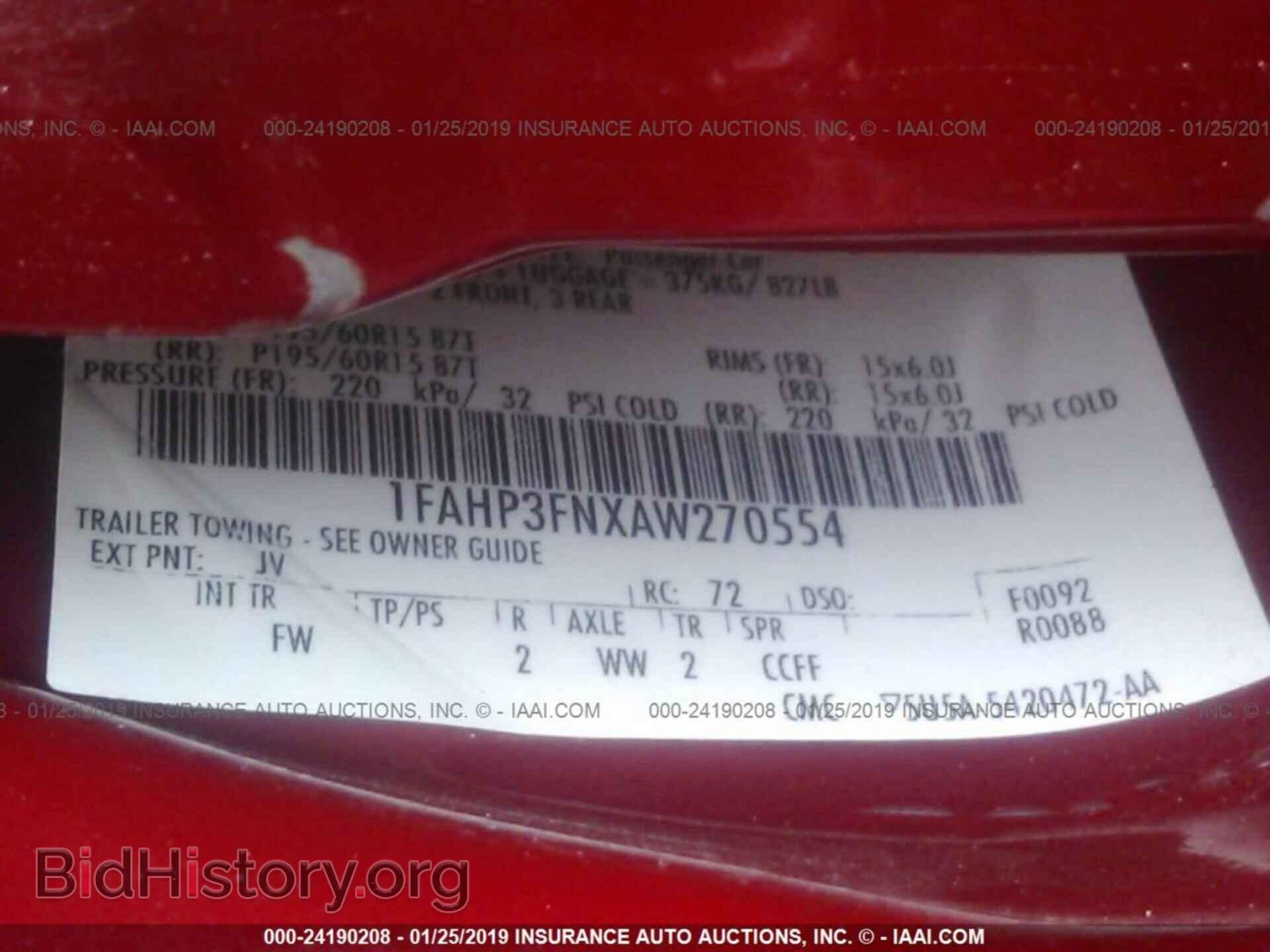 2010 FORD FOCUS - VIN: 1FAHP3FNXAW270554 - Фото 9