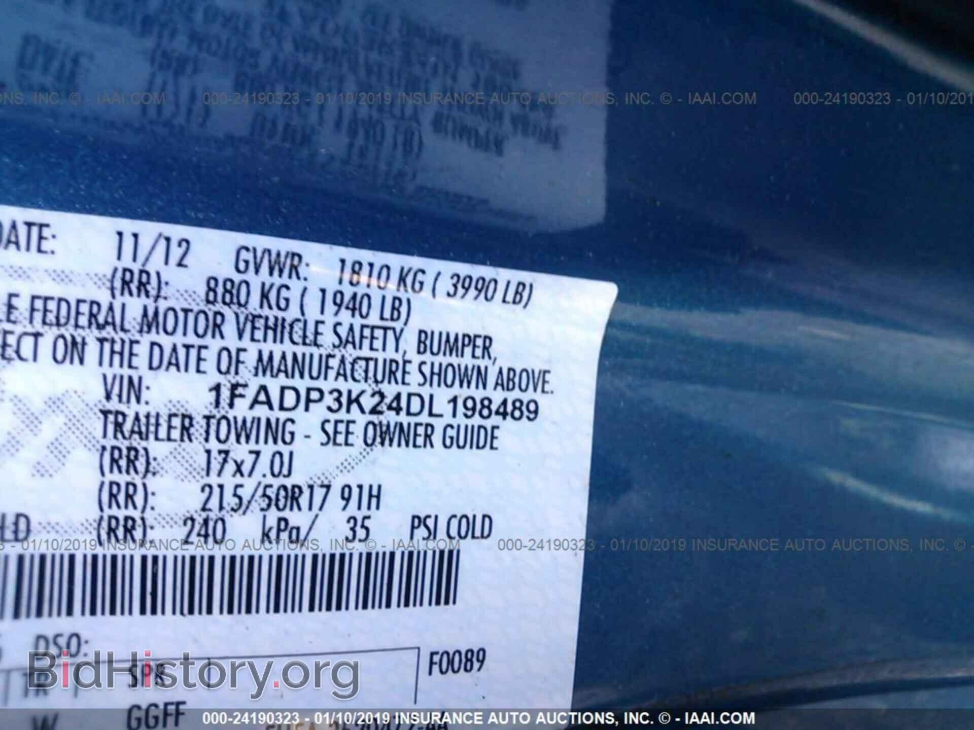 2013 FORD FOCUS - VIN: 1FADP3K24DL198489 - Фото 9