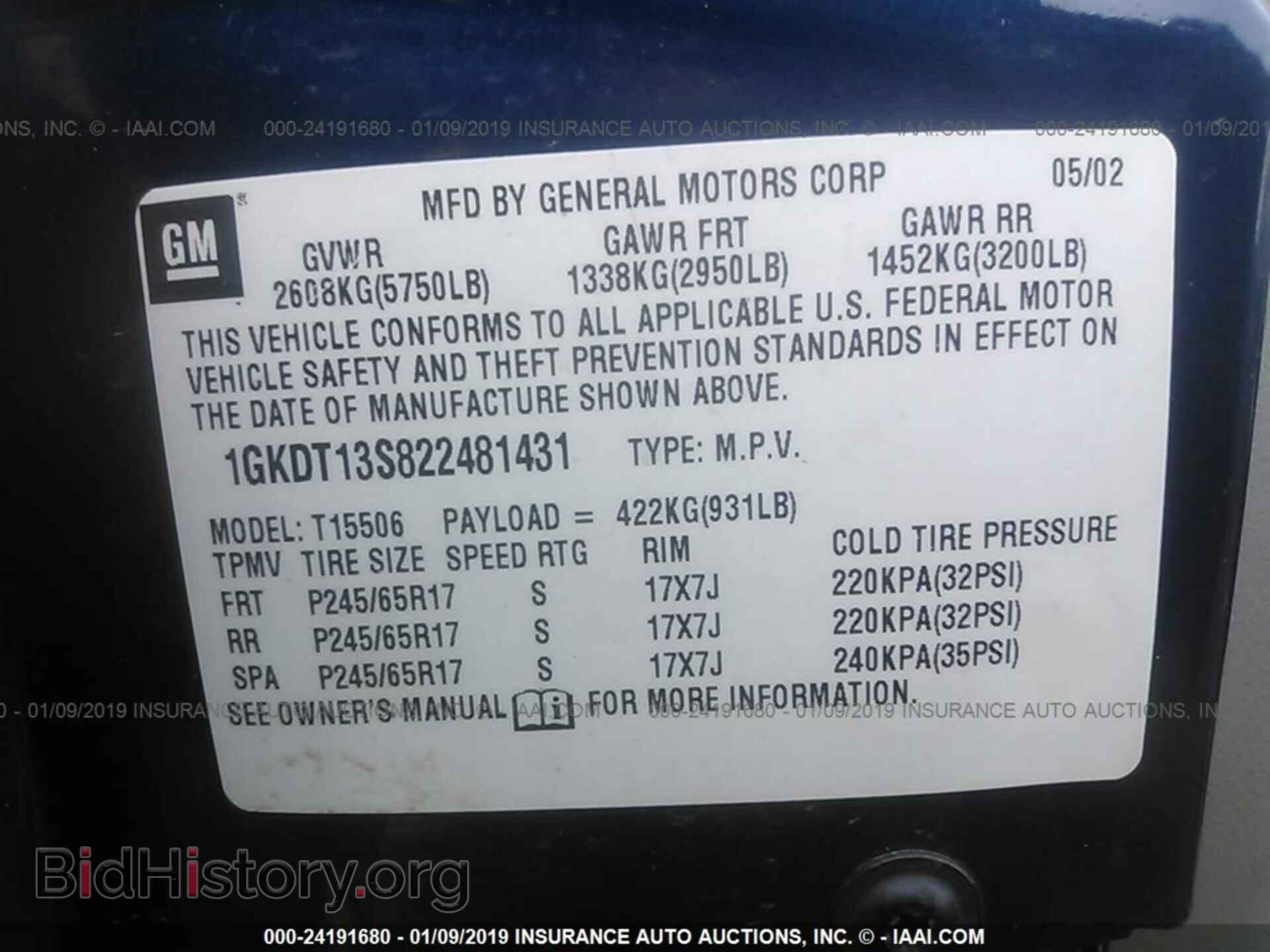 2002 GMC ENVOY - VIN: 1GKDT13S822481431 - Photo 9