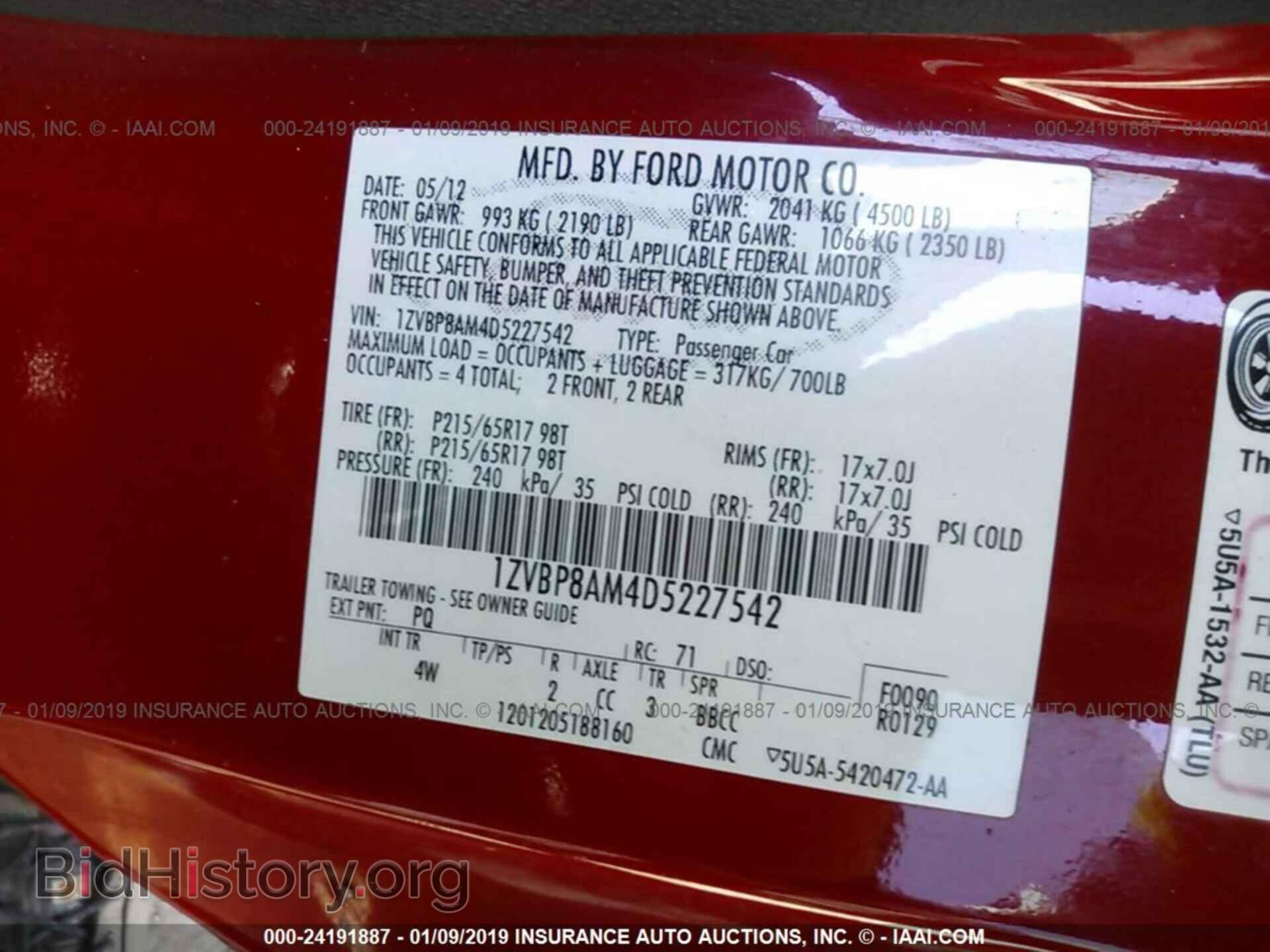 2013 FORD MUSTANG - VIN: 1ZVBP8AM4D5227542 - Фото 9
