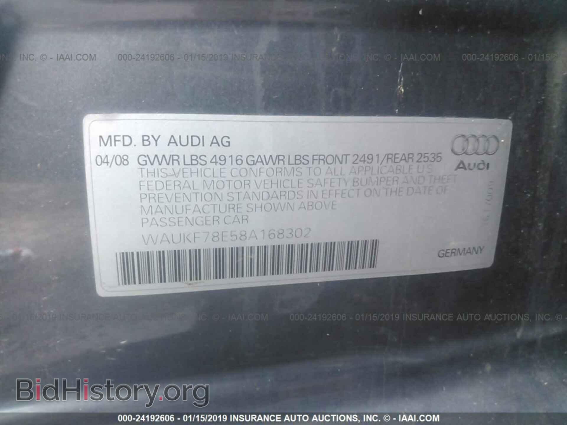 2008 AUDI A4 - VIN: WAUKF78E58A168302 - Photo 9