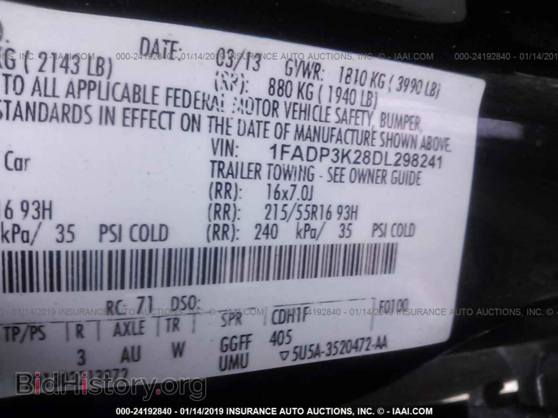 2013 FORD FOCUS - VIN: 1FADP3K28DL298241 - Фото 9
