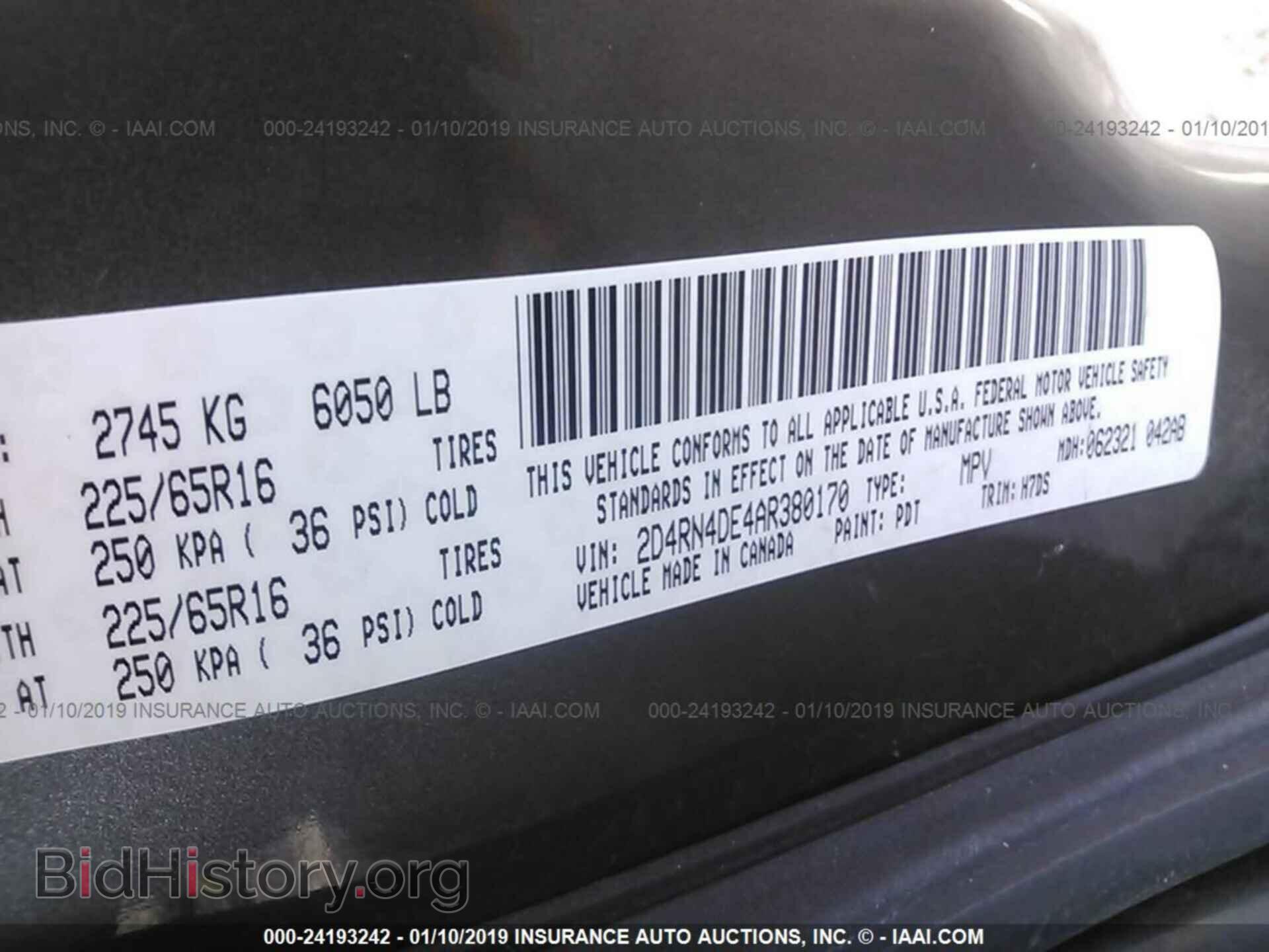 2010 DODGE GRAND CARAVAN - VIN: 2D4RN4DE4AR380170 - Фото 9