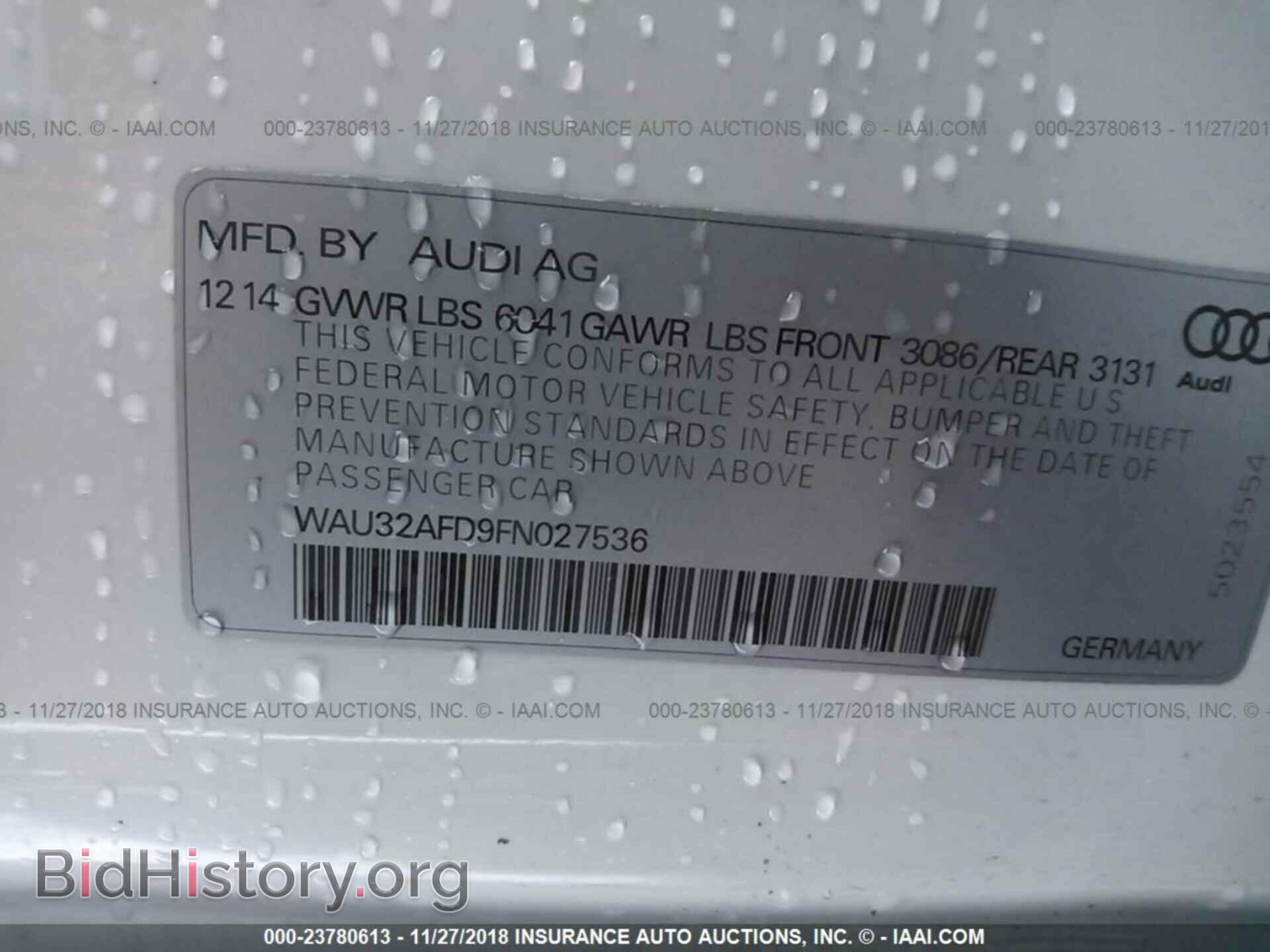 2015 AUDI A8 - VIN: WAU32AFD9FN027536 - Photo 9