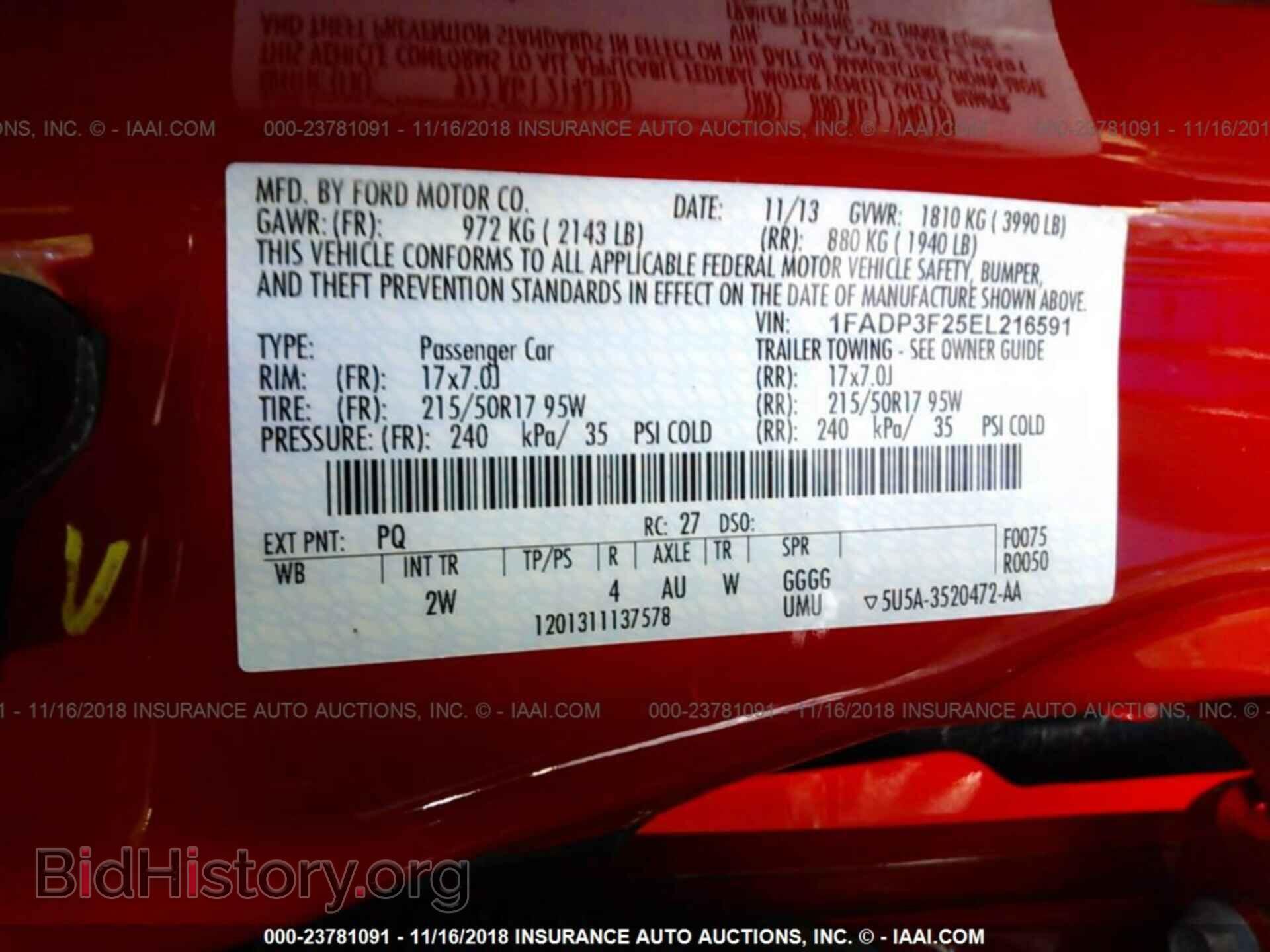 2014 FORD FOCUS - VIN: 1FADP3F25EL216591 - Photo 9