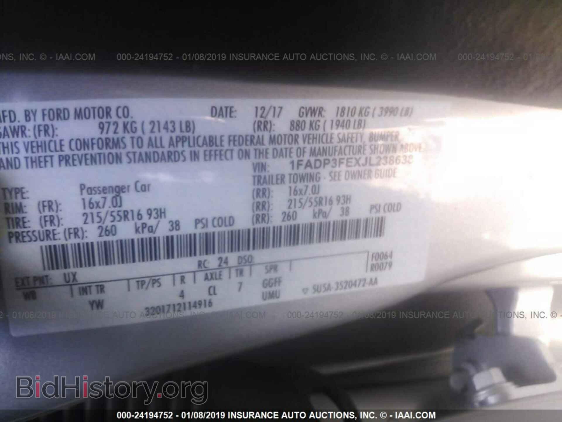 2018 FORD FOCUS - VIN: 1FADP3FEXJL238638 - Photo 9