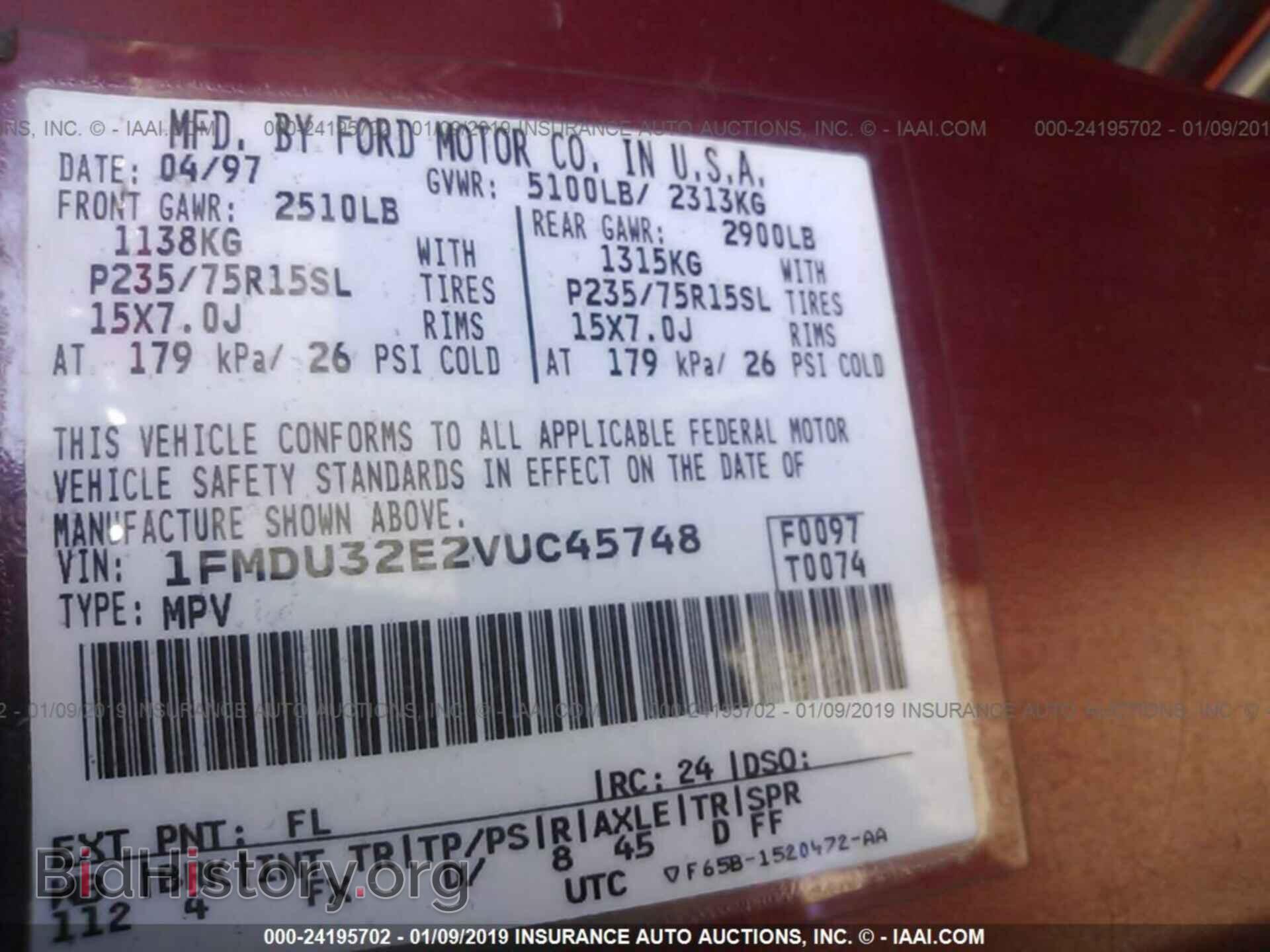 1997 FORD EXPLORER - VIN: 1FMDU32E2VUC45748 - Photo 9
