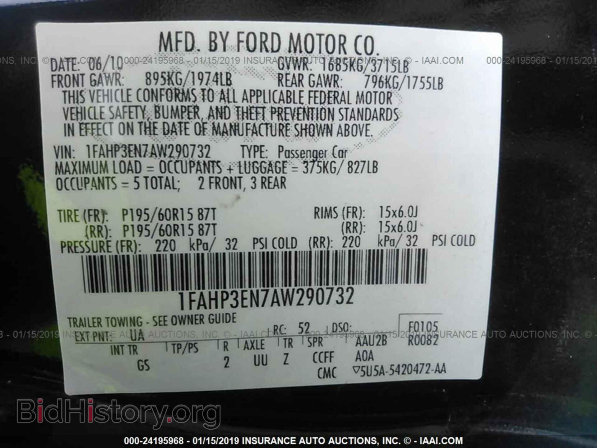 2010 FORD FOCUS - VIN: 1FAHP3EN7AW290732 - Фото 9