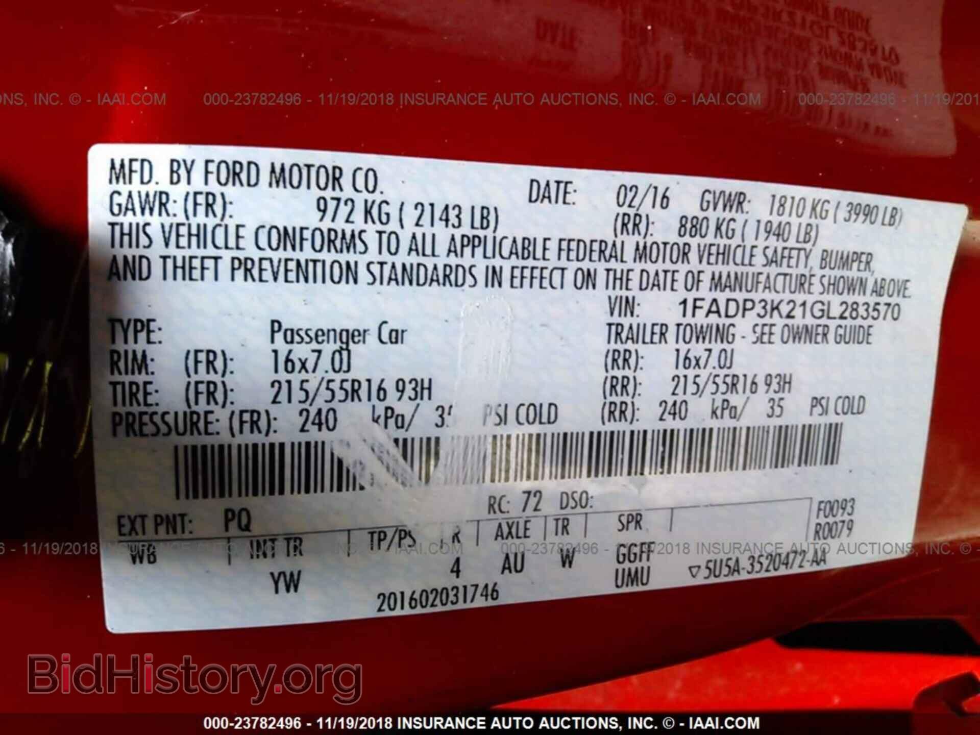 2016 FORD FOCUS - VIN: 1FADP3K21GL283570 - Фото 9