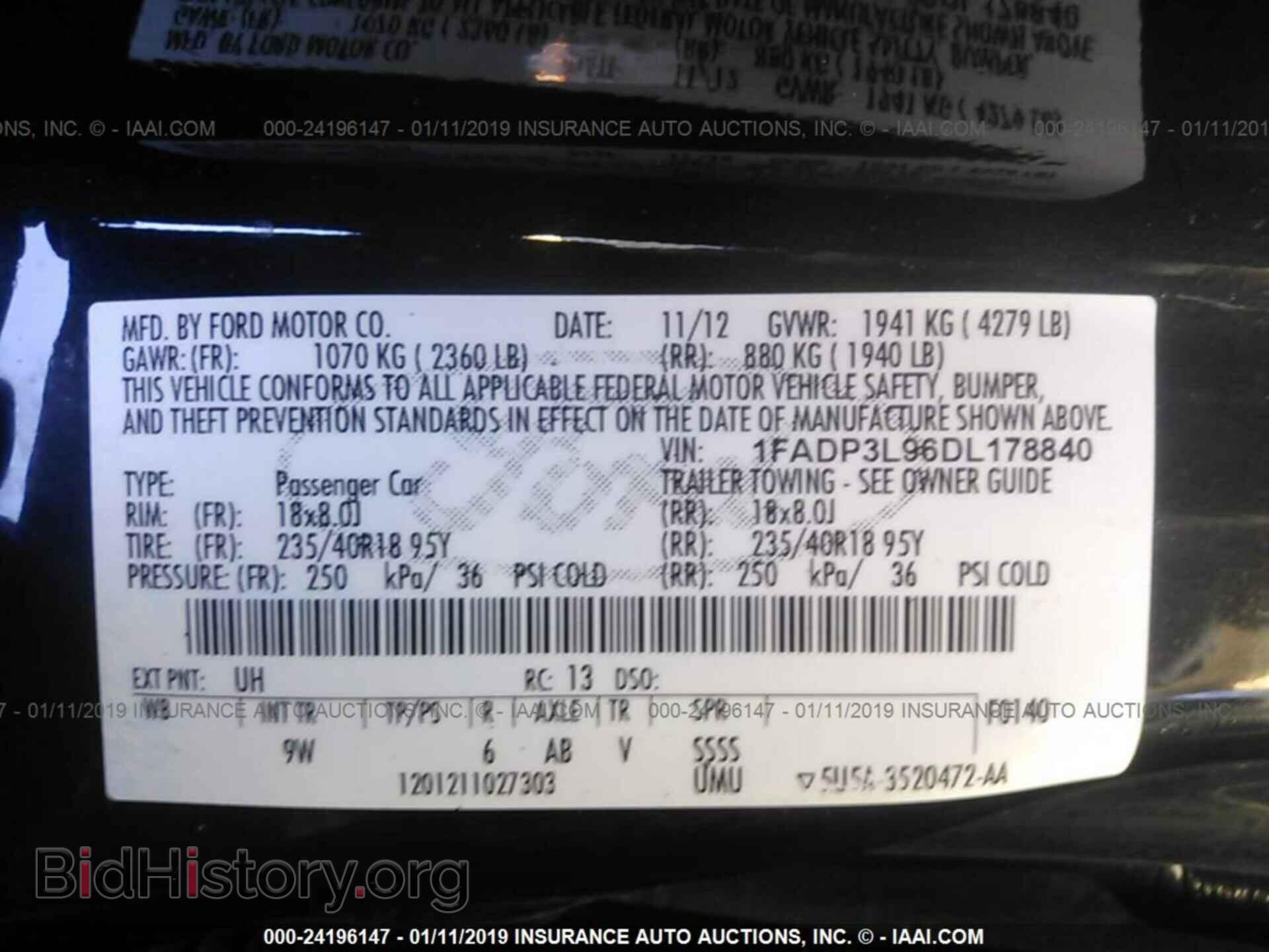 2013 FORD FOCUS - VIN: 1FADP3L96DL178840 - Фото 9