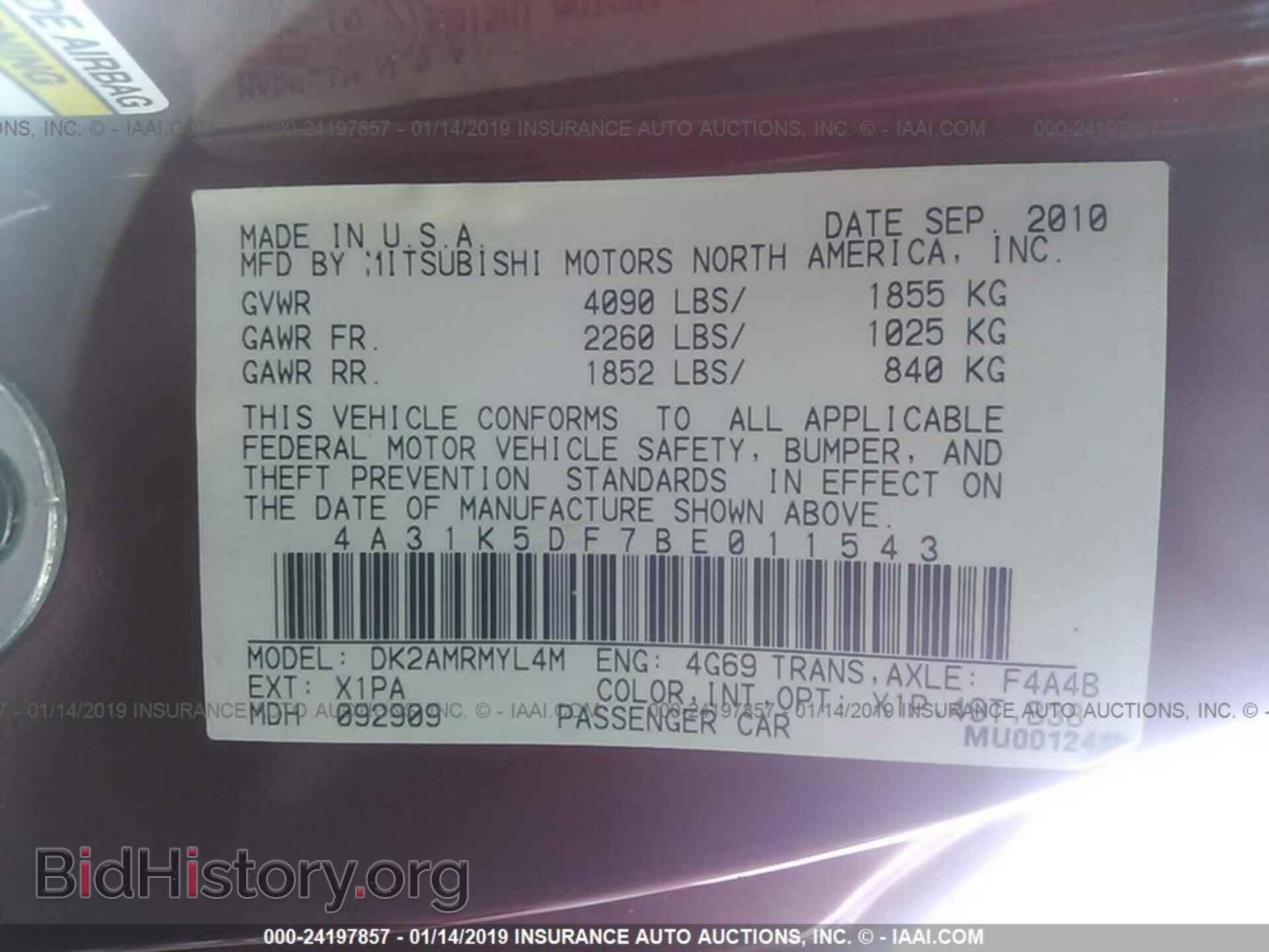 2011 MITSUBISHI ECLIPSE - VIN: 4A31K5DF7BE011543 - Photo 9