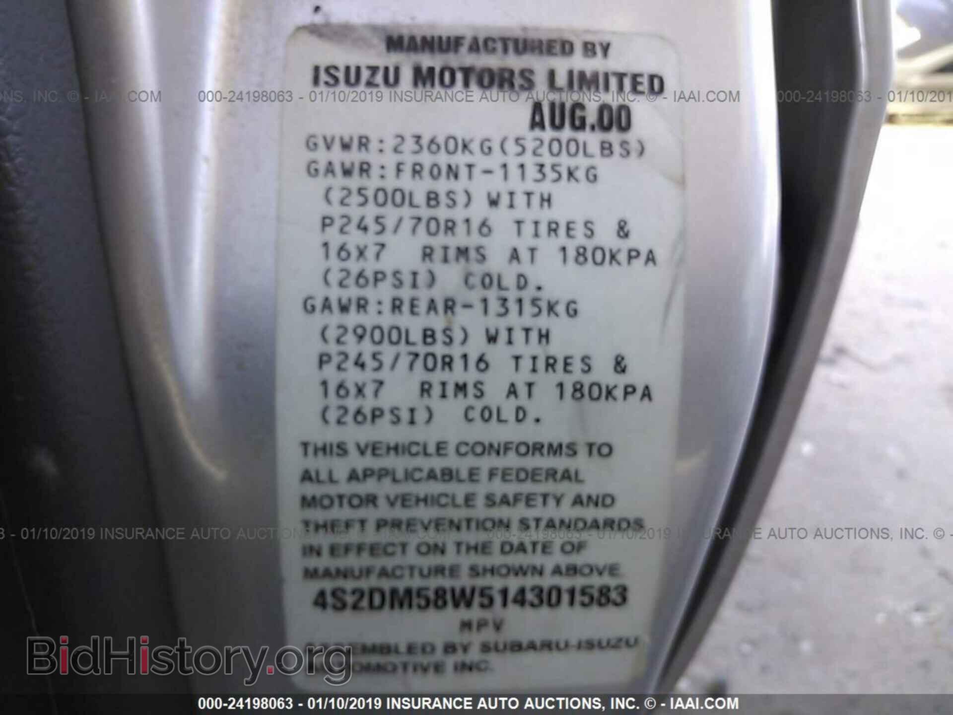 2001 ISUZU RODEO - VIN: 4S2DM58W514301583 - Photo 9