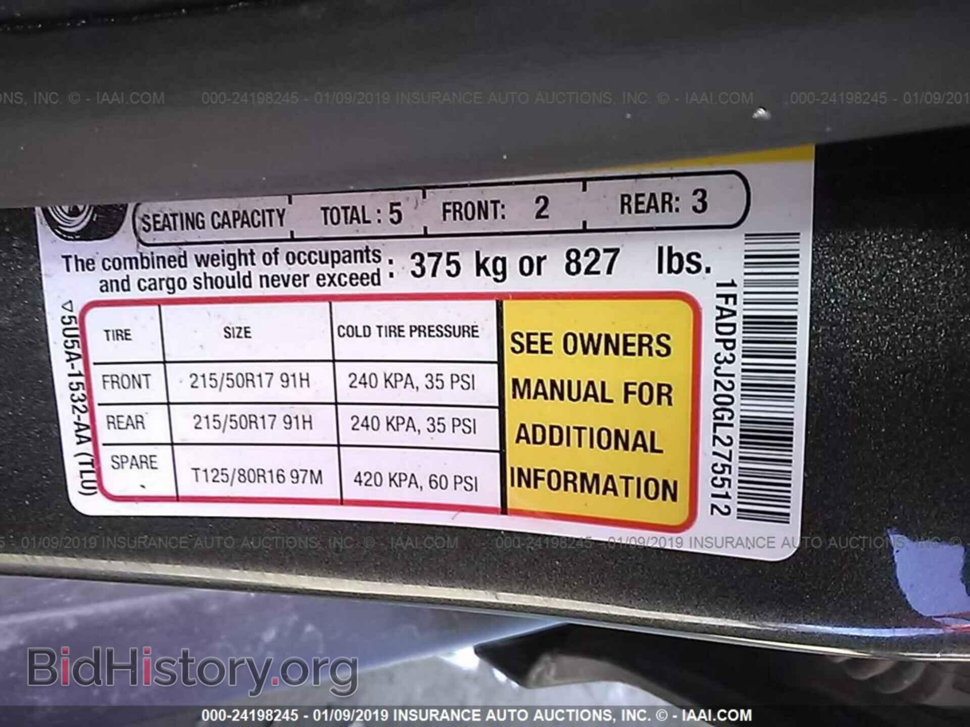 2016 FORD FOCUS - VIN: 1FADP3J20GL275512 - Фото 9