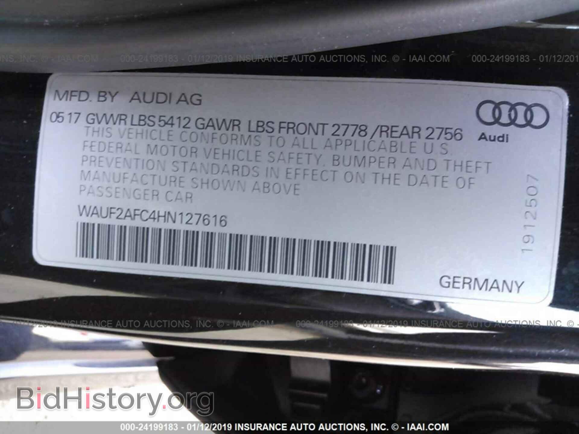 2017 AUDI A6 - VIN: WAUF2AFC4HN127616 - Фото 9