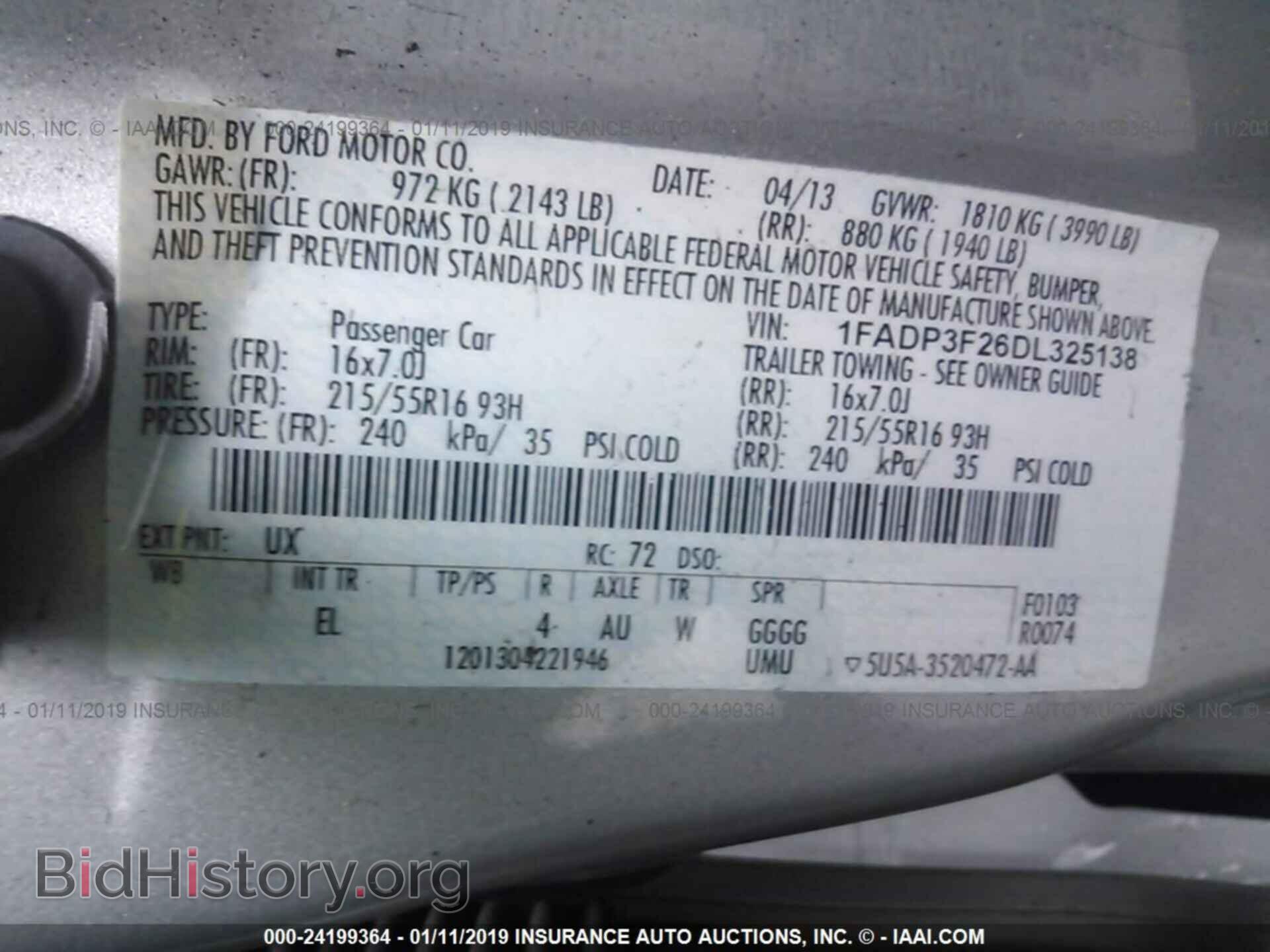 2013 FORD FOCUS - VIN: 1FADP3F26DL325138 - Фото 9