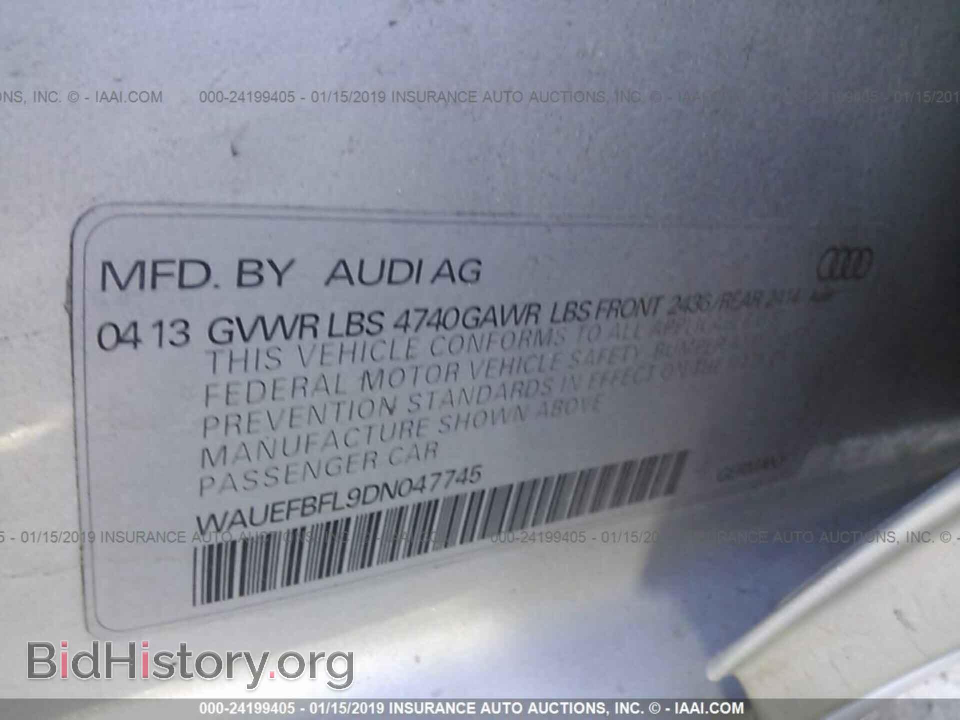 2013 AUDI A4 - VIN: WAUEFBFL9DN047745 - Photo 9