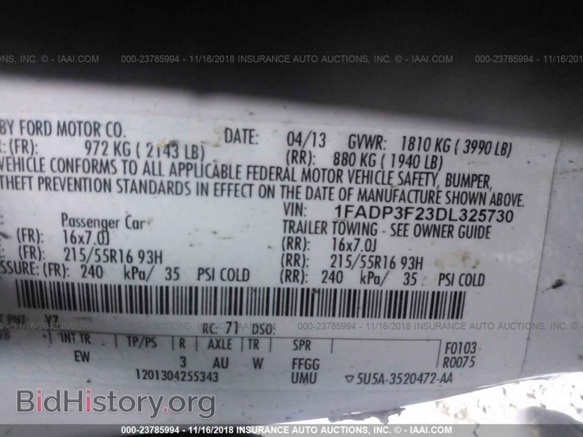 2013 FORD FOCUS - VIN: 1FADP3F23DL325730 - Фото 9