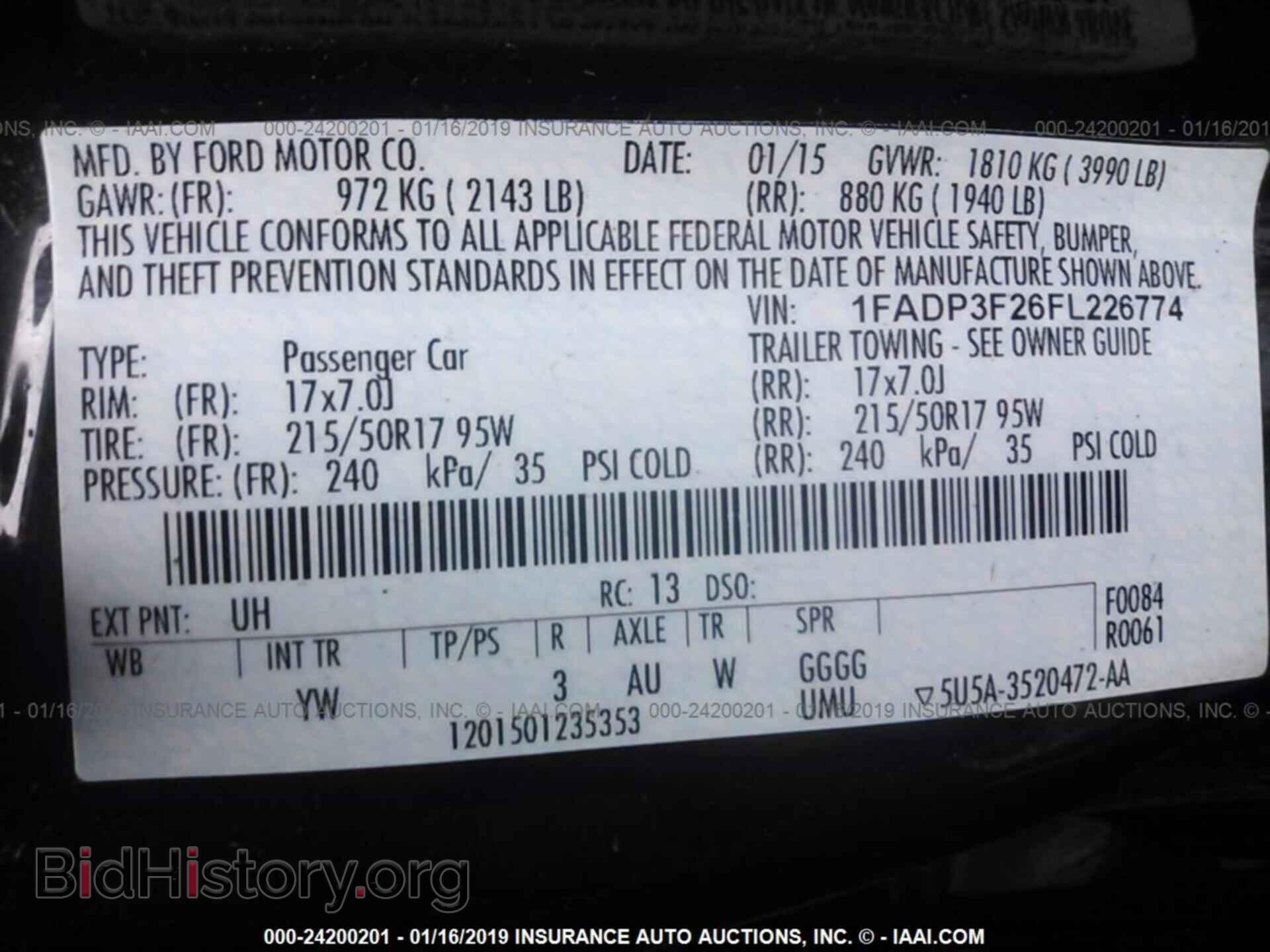 2015 FORD FOCUS - VIN: 1FADP3F26FL226774 - Фото 9