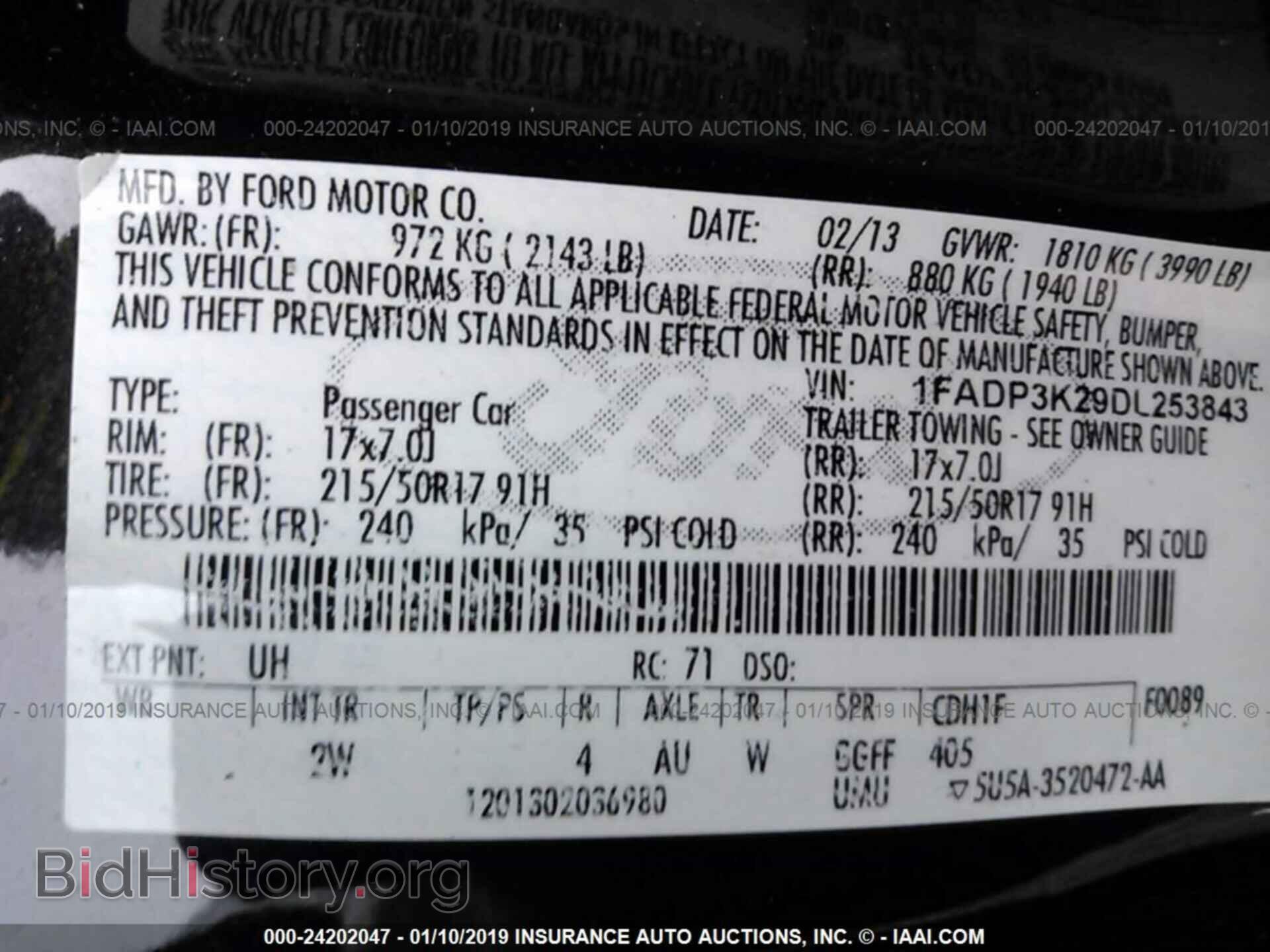 2013 FORD FOCUS - VIN: 1FADP3K29DL253843 - Фото 9