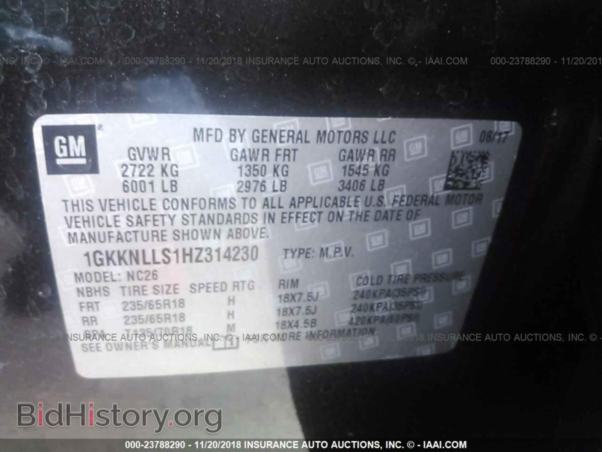 2017 GMC ACADIA - VIN: 1GKKNLLS1HZ314230 - Фото 9