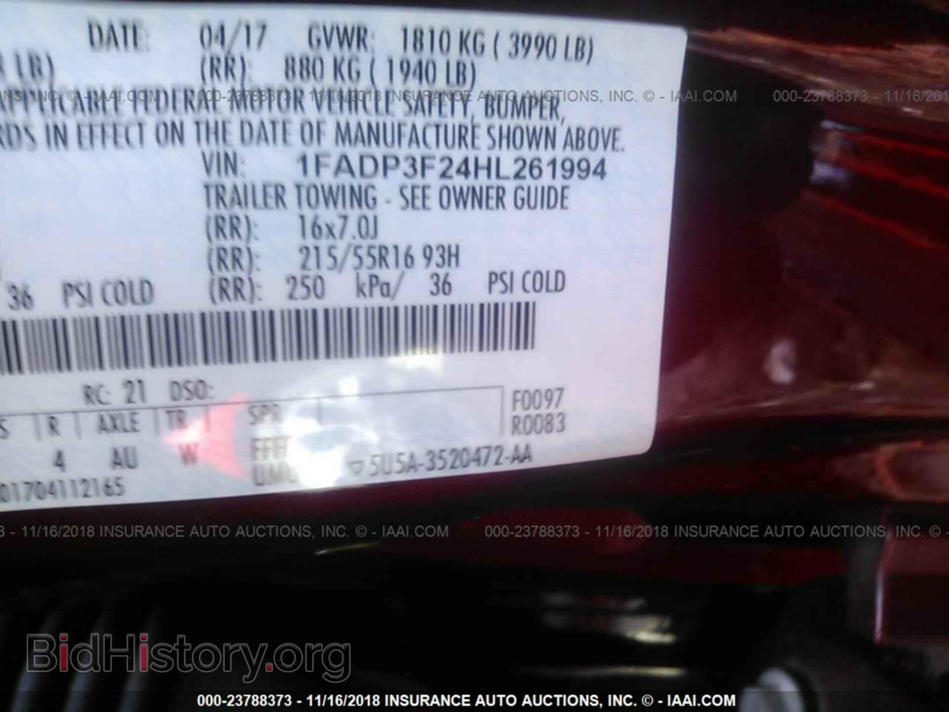 2017 FORD FOCUS - VIN: 1FADP3F24HL261994 - Photo 9