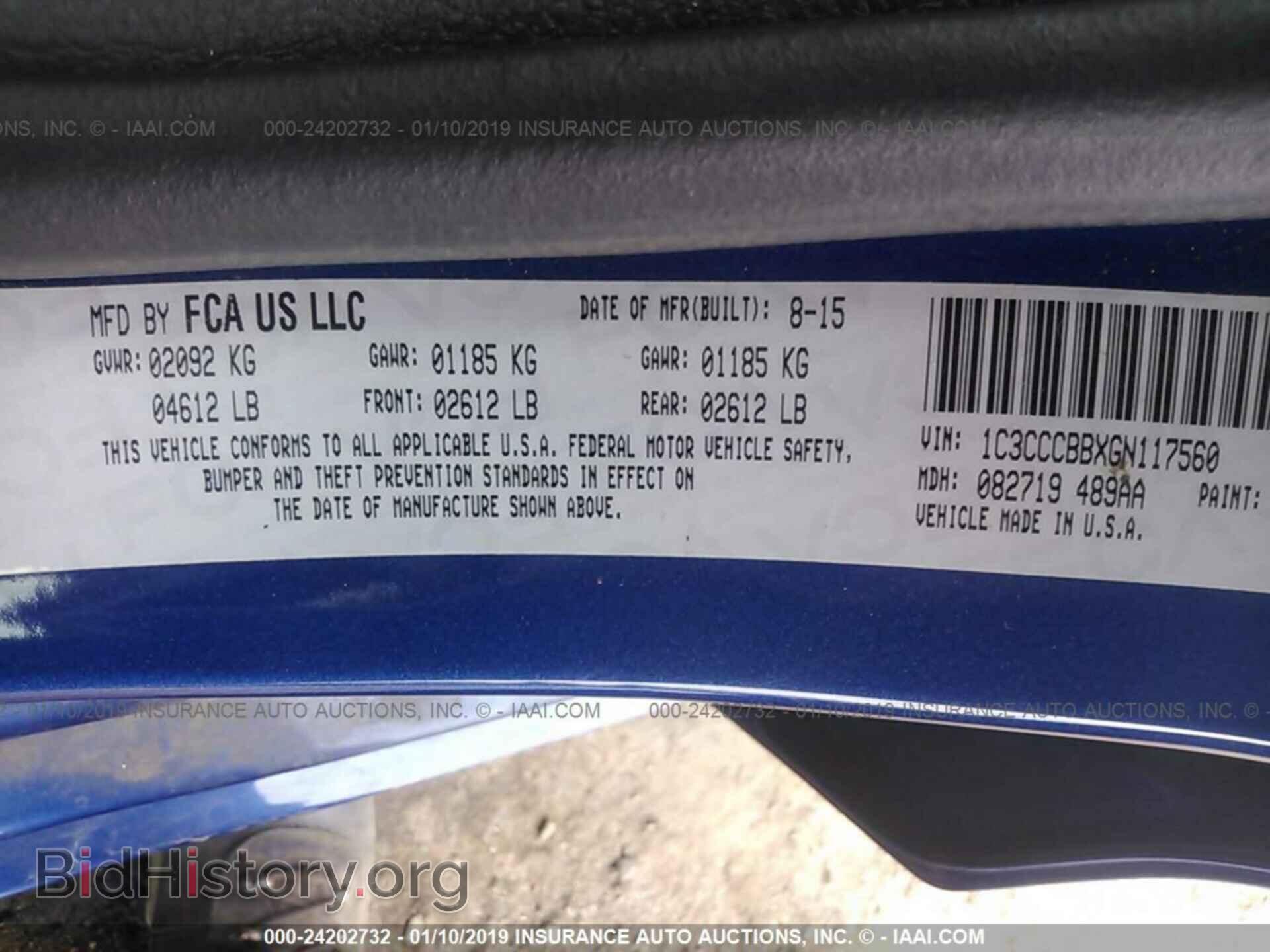 2016 CHRYSLER 200 - VIN: 1C3CCCBBXGN117560 - Фото 9